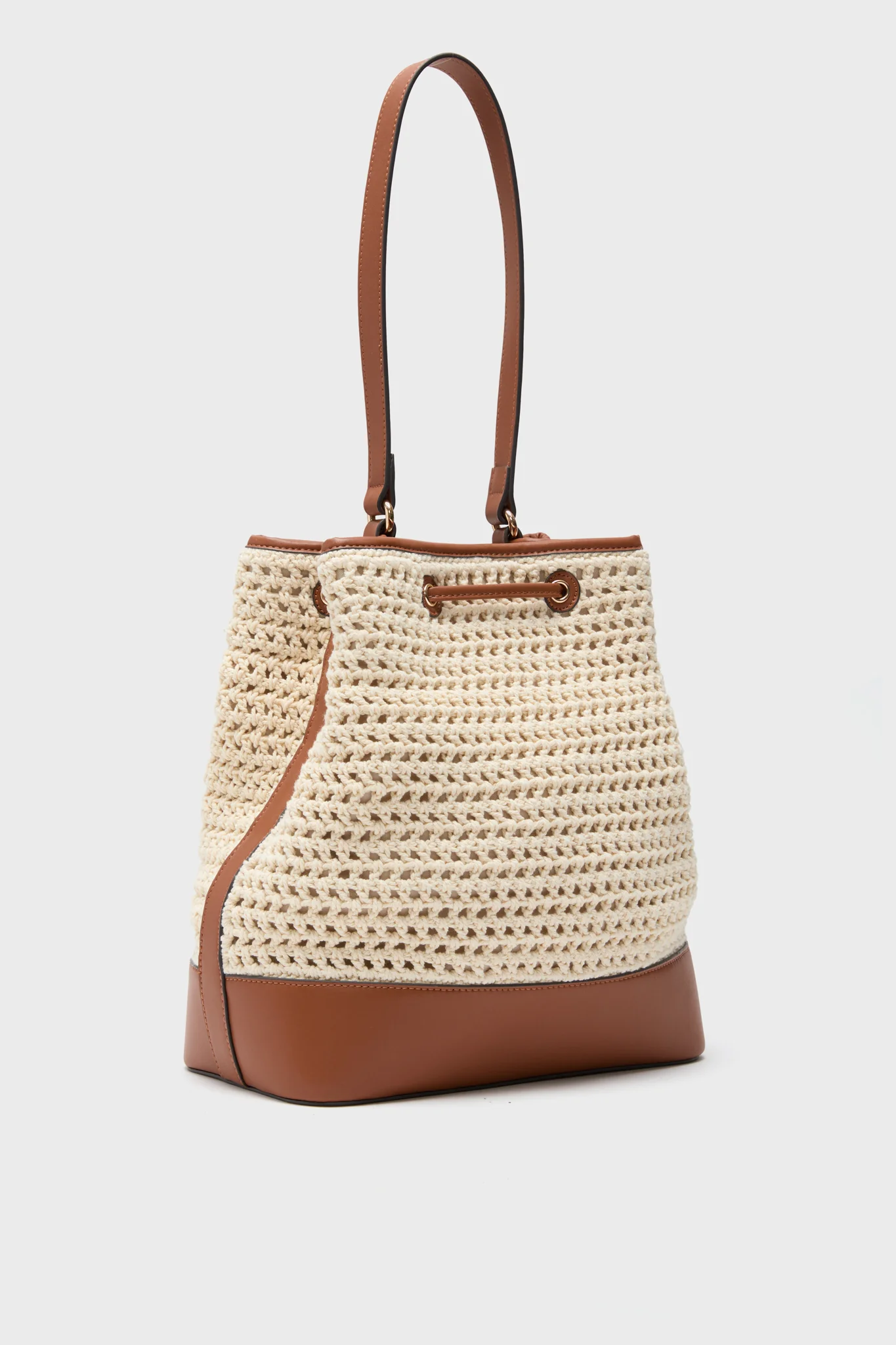 Cream Crochet Dakota Bucket Bag - Image 4