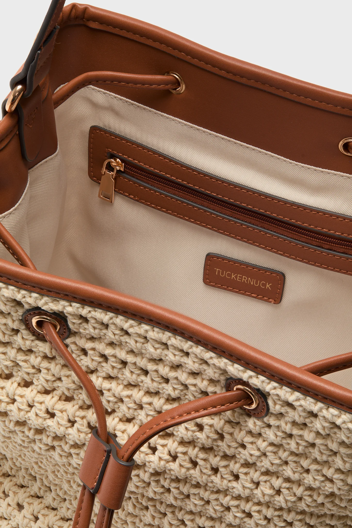 Cream Crochet Dakota Bucket Bag - Image 5