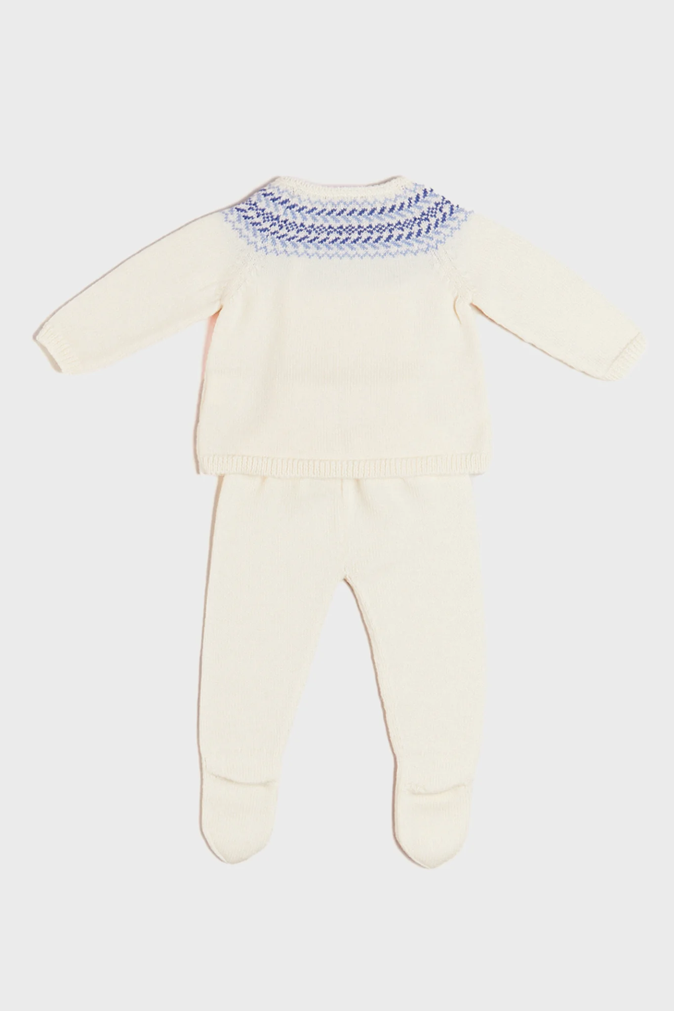 Fair Isle Knitted Set in Cream - Image 3