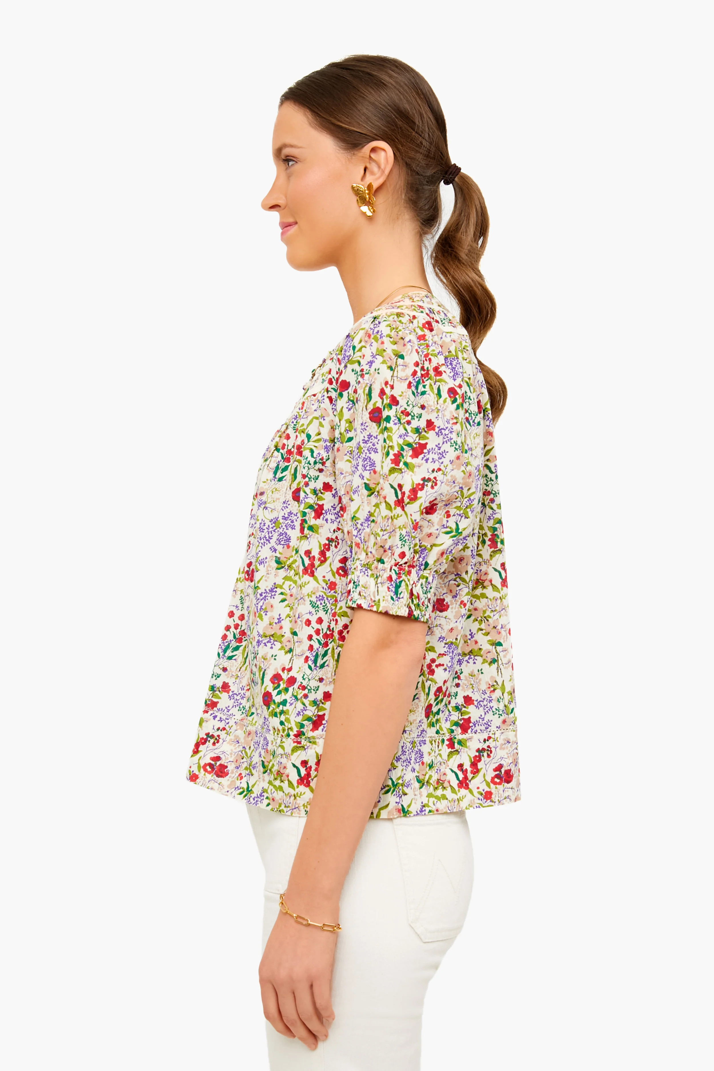 Cream Fresh Water Floral Storyteller Top - Image 3