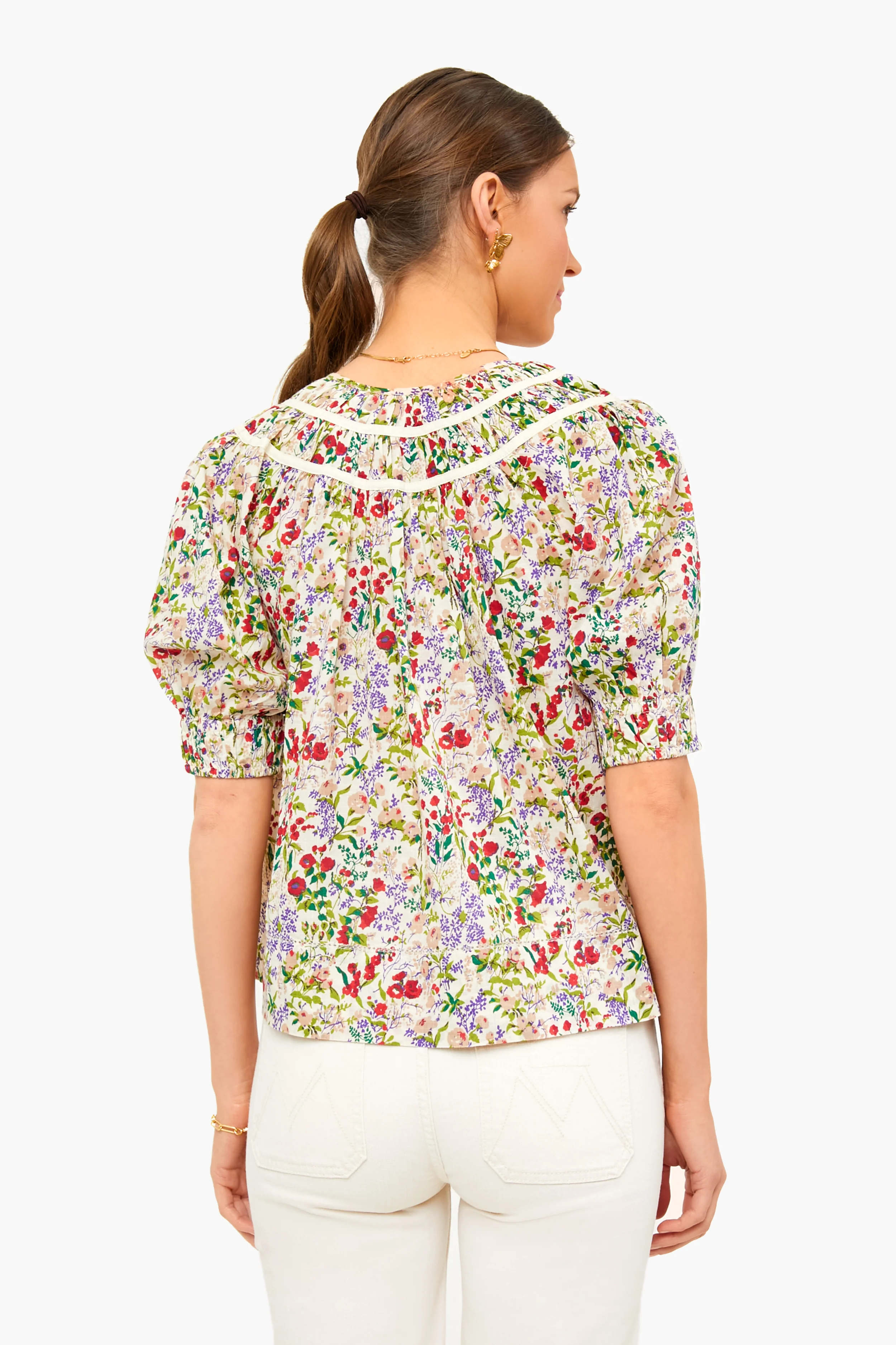 Cream Fresh Water Floral Storyteller Top - Image 4