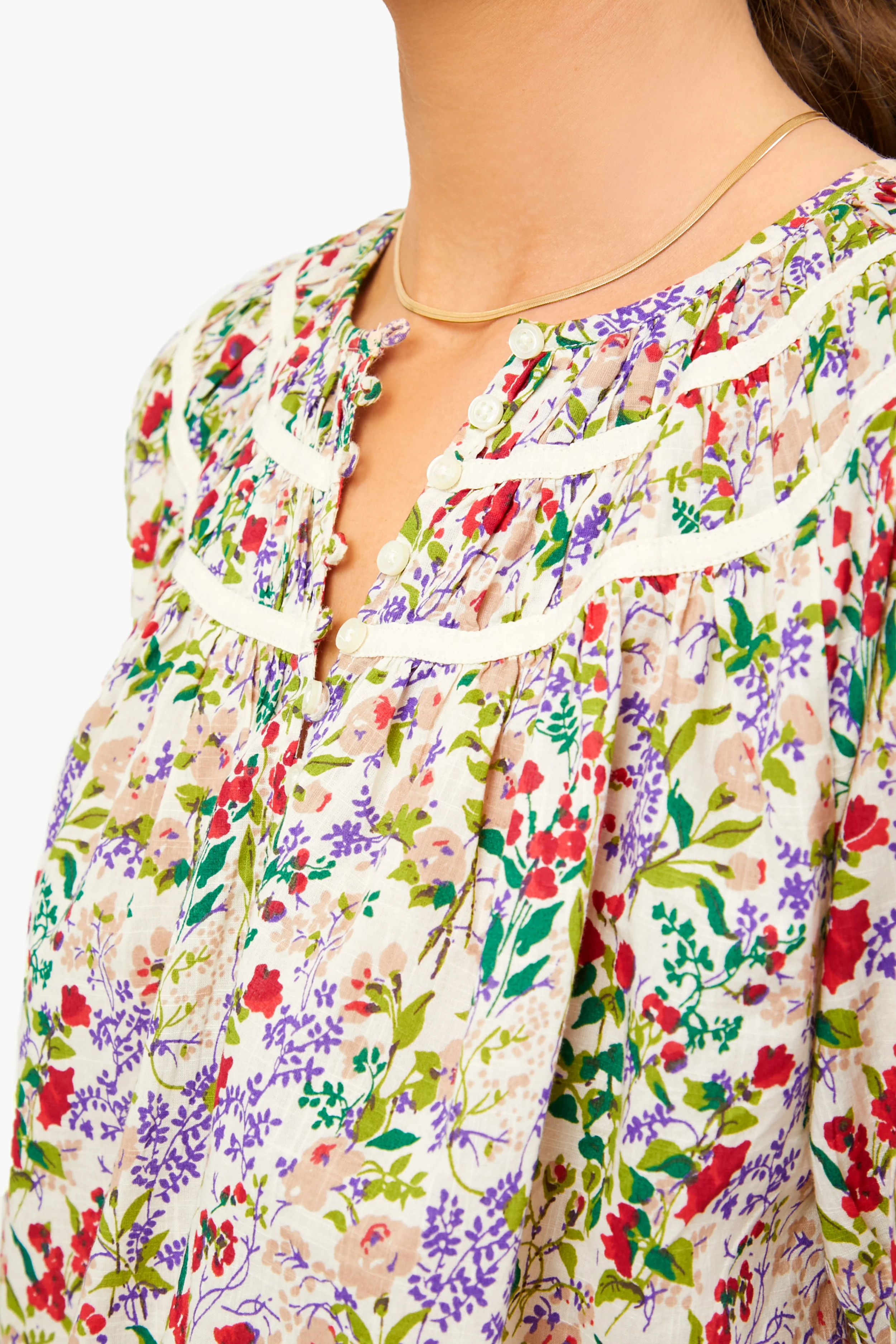Cream Fresh Water Floral Storyteller Top - Image 5