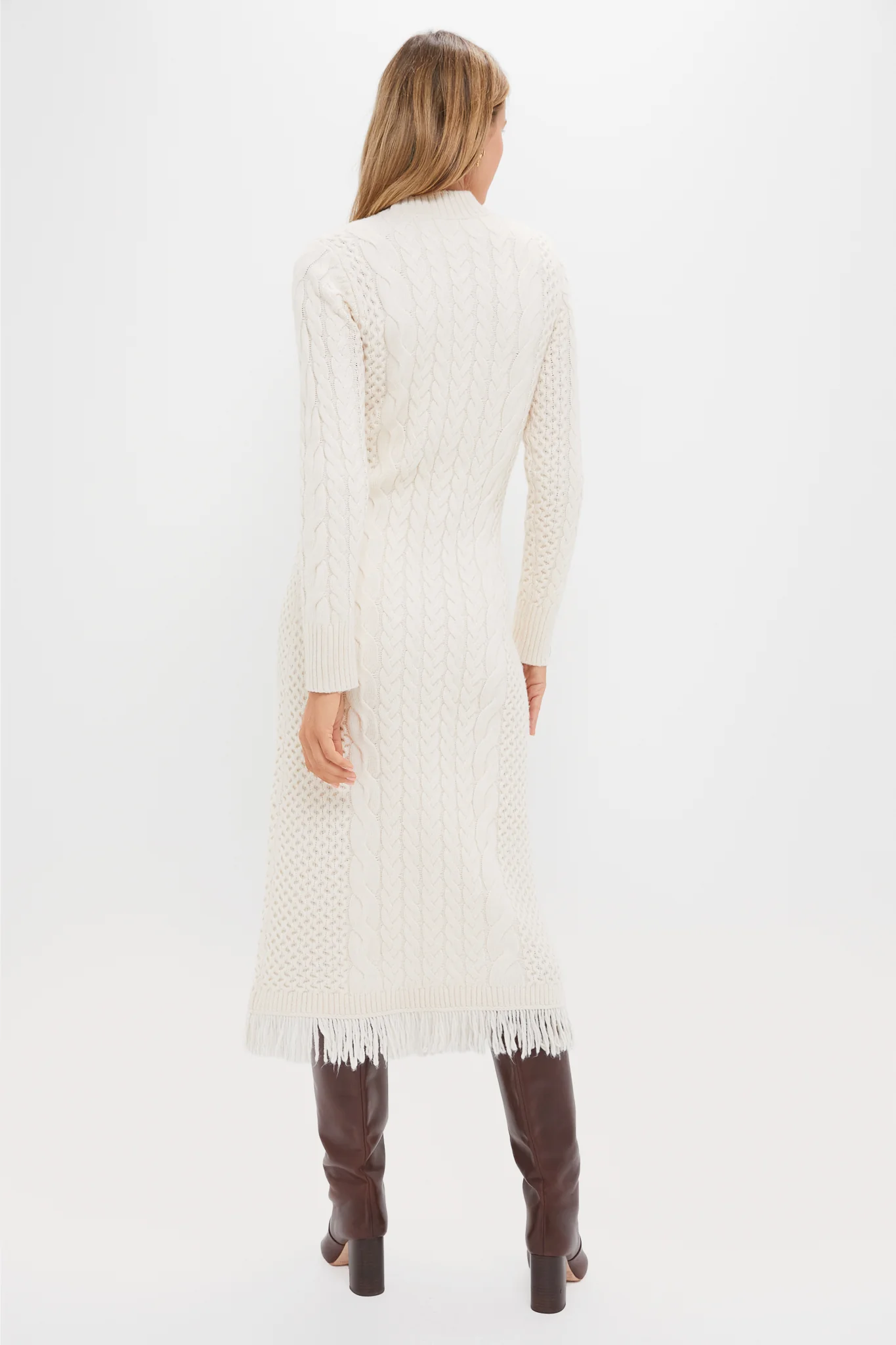 Cream Freya Fringe Sweater Dress - Image 5