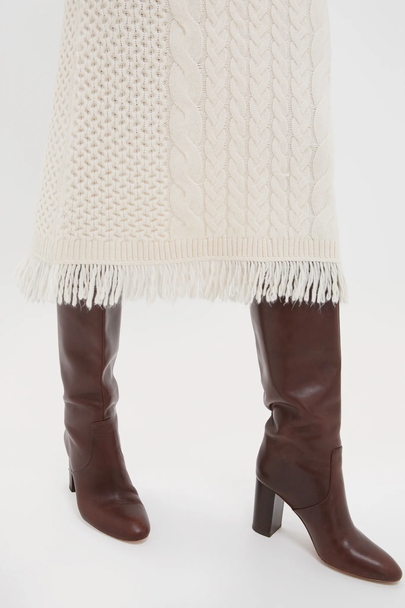 Cream Freya Fringe Sweater Dress - Image 6