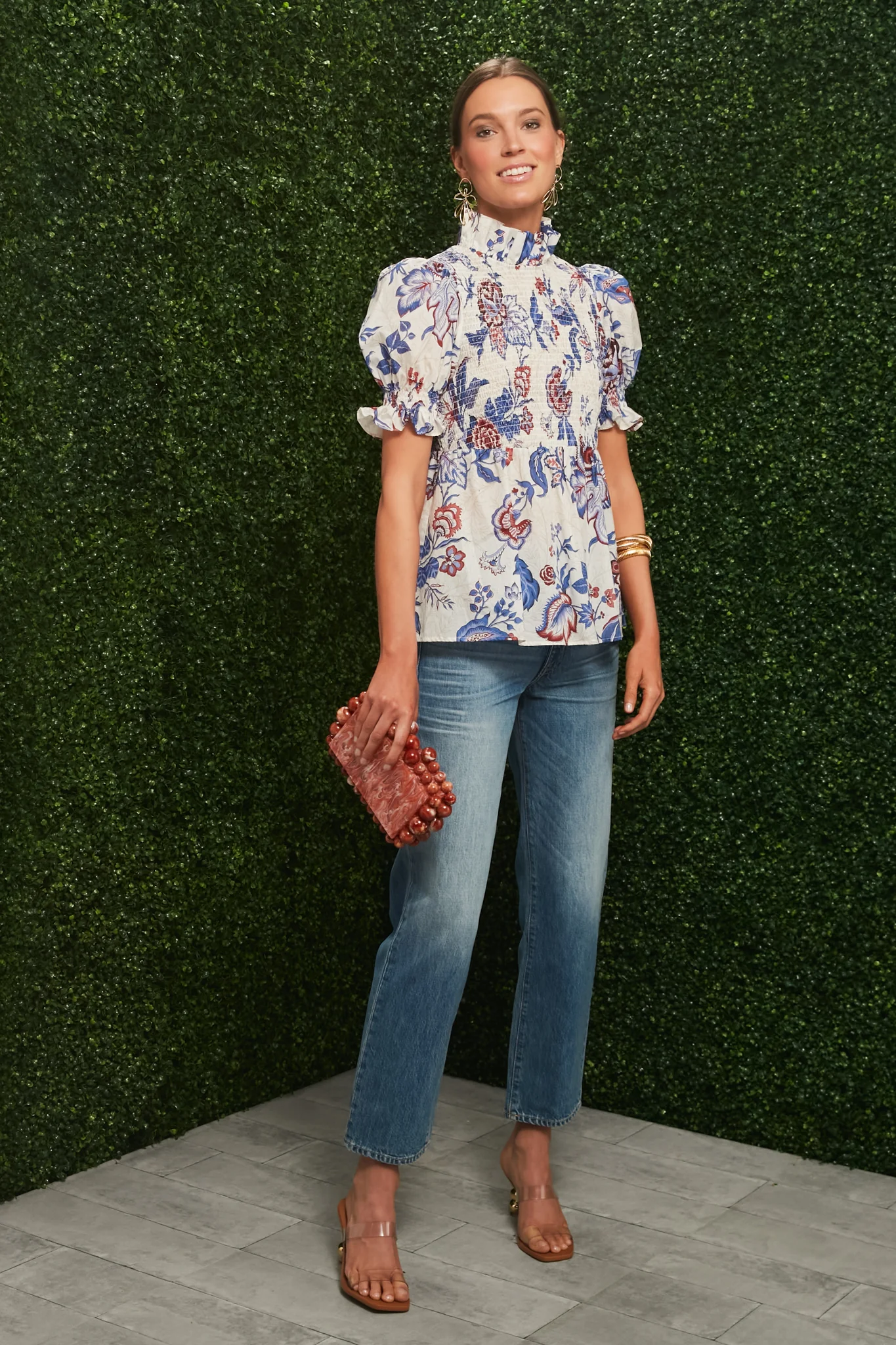 Cream Heirloom Floral Short Sleeve Rowen Blouse - Image 7