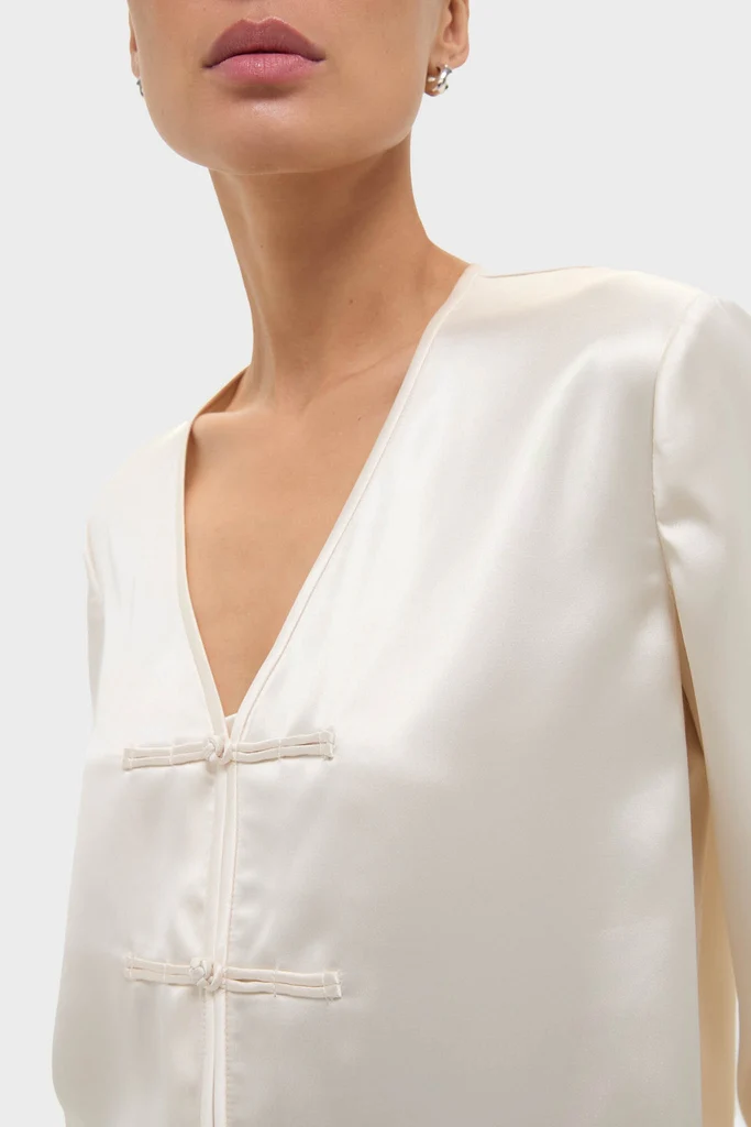 Cream Satin Tatiana Blouse - Image 5