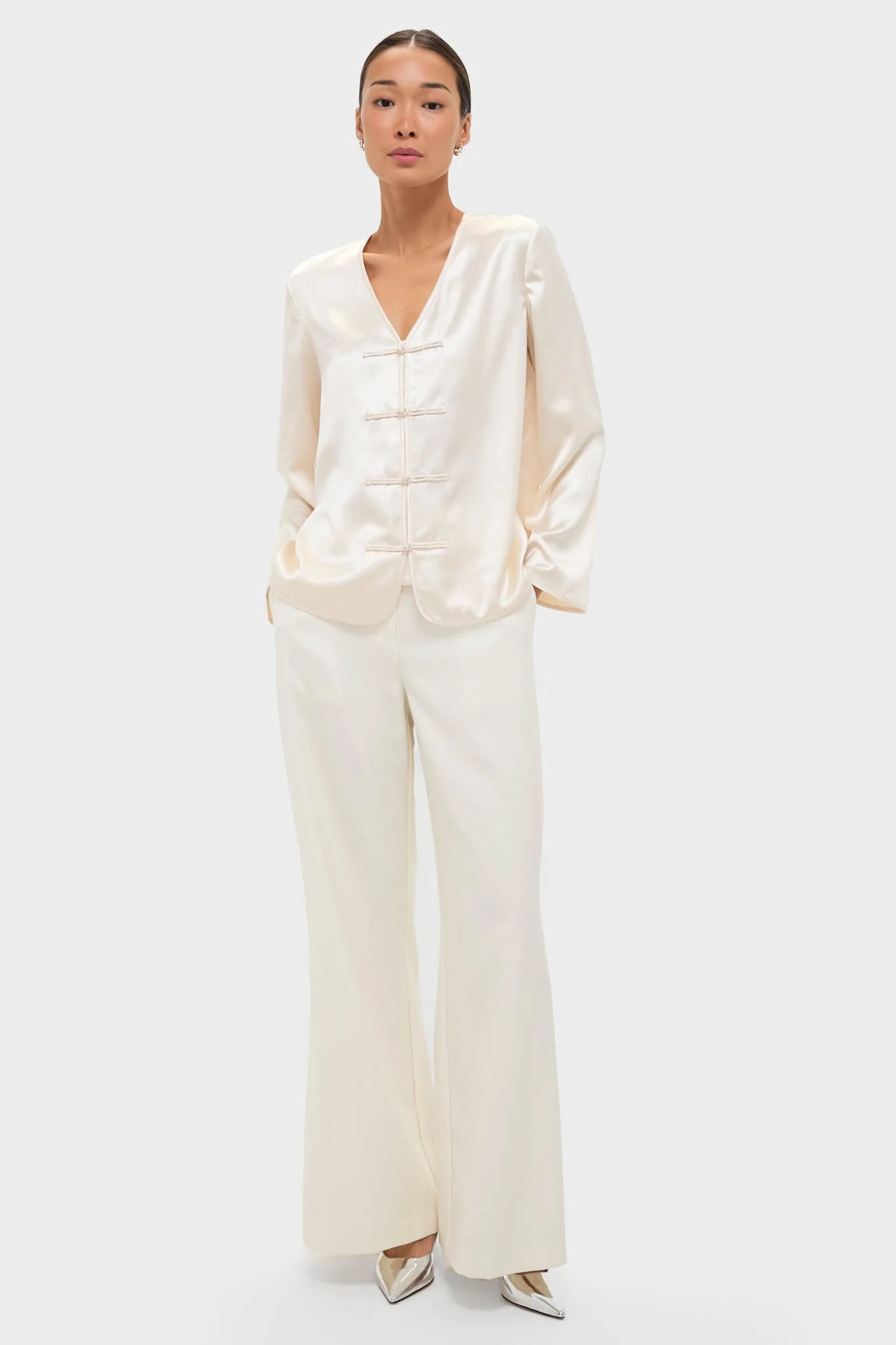 Cream Satin Tatiana Blouse - Image 6