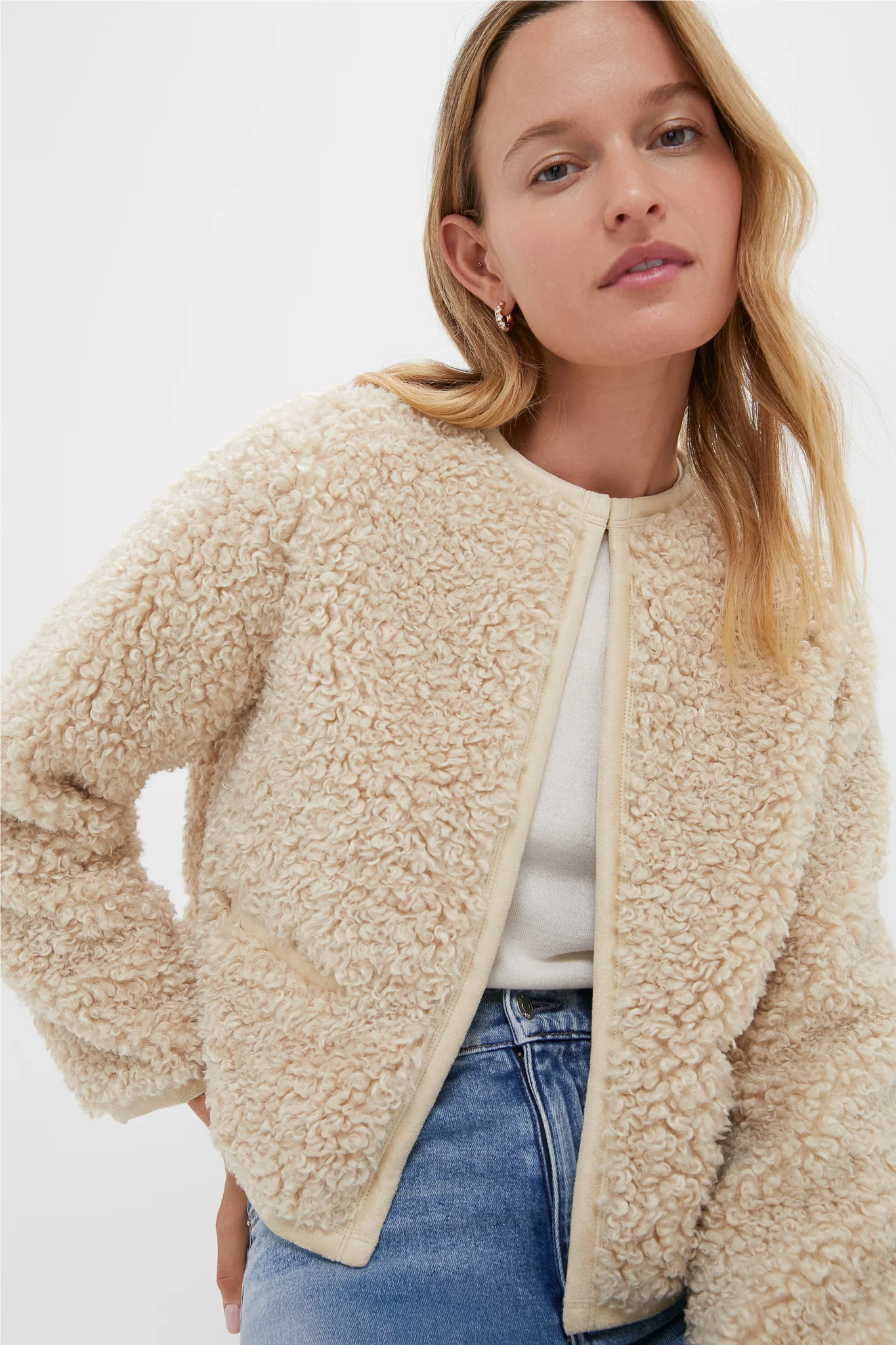 Cream Sherpa Cameron Jacket - Image 5