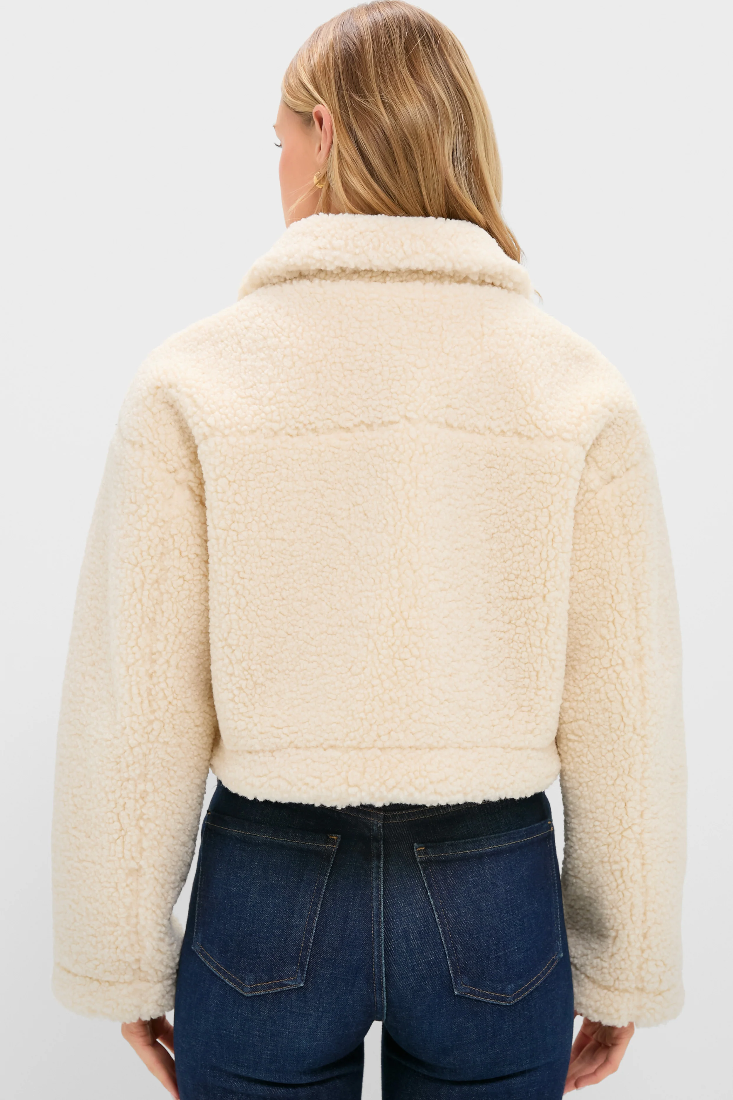 Cream Sherpa Sara Crop Jacket - Image 4