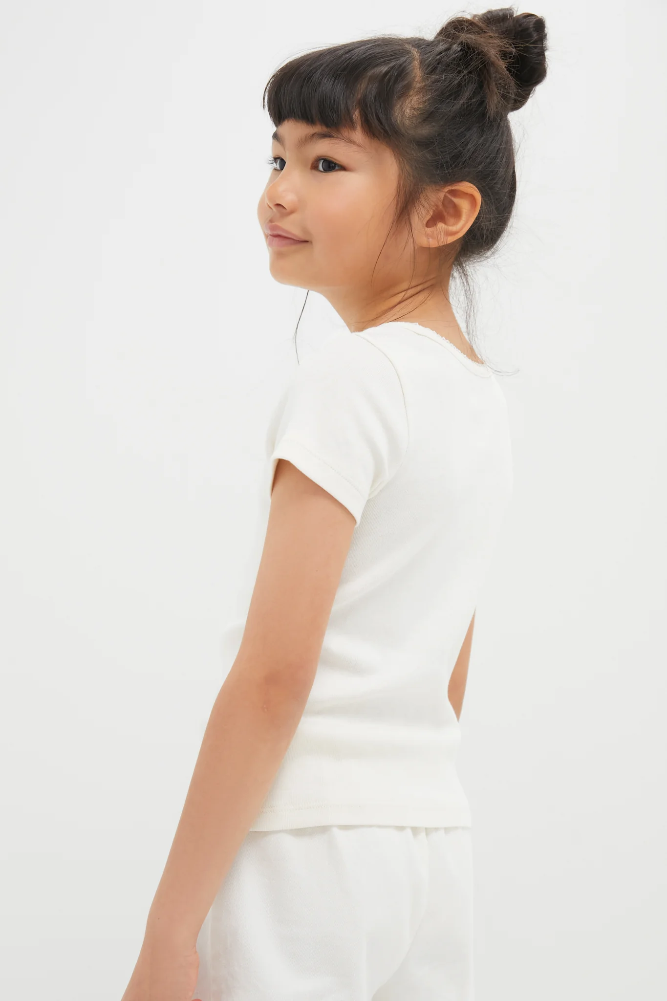 Cream Short Sleeve Seesaw Rib T-Shirt - Image 3