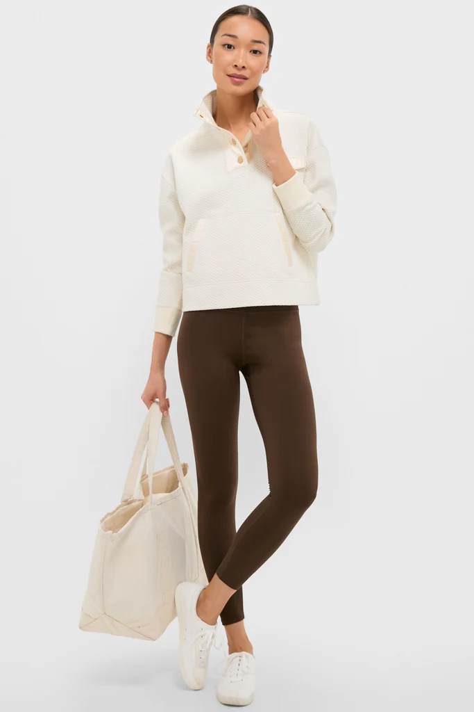 Cream Snap Neck Brooke Pullover - Image 3