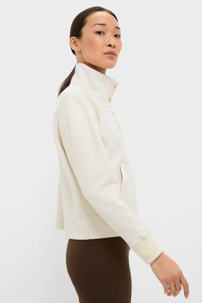 Cream Snap Neck Brooke Pullover - Image 4