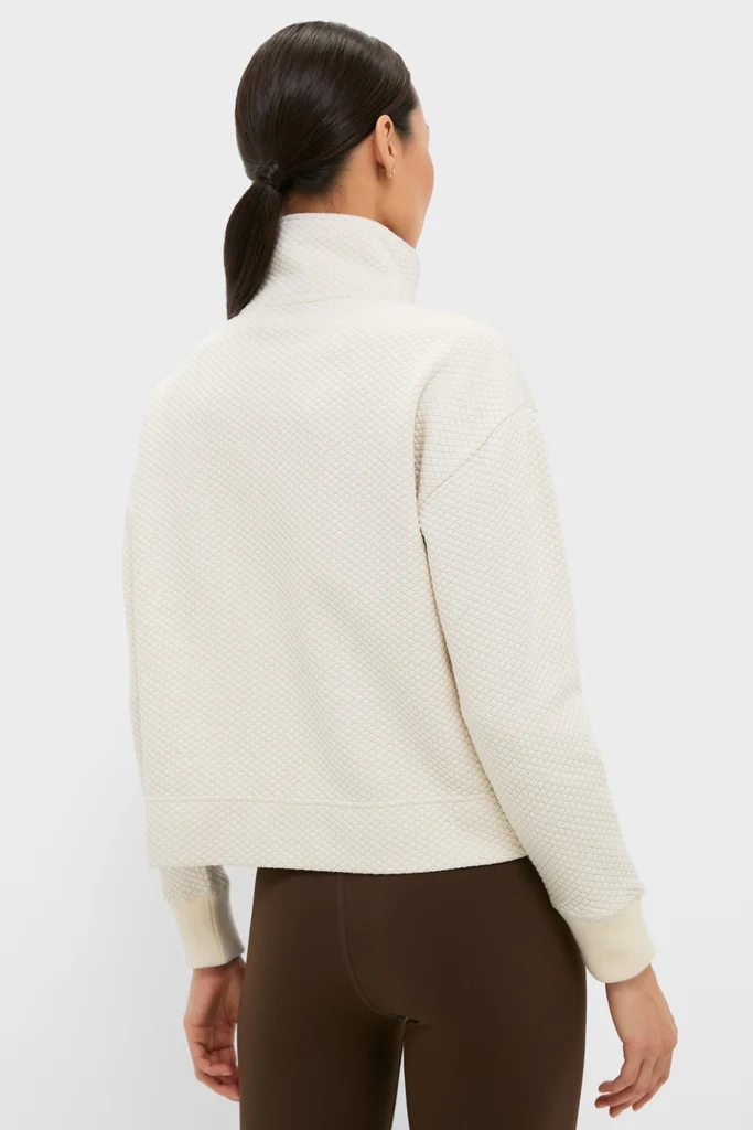 Cream Snap Neck Brooke Pullover - Image 5