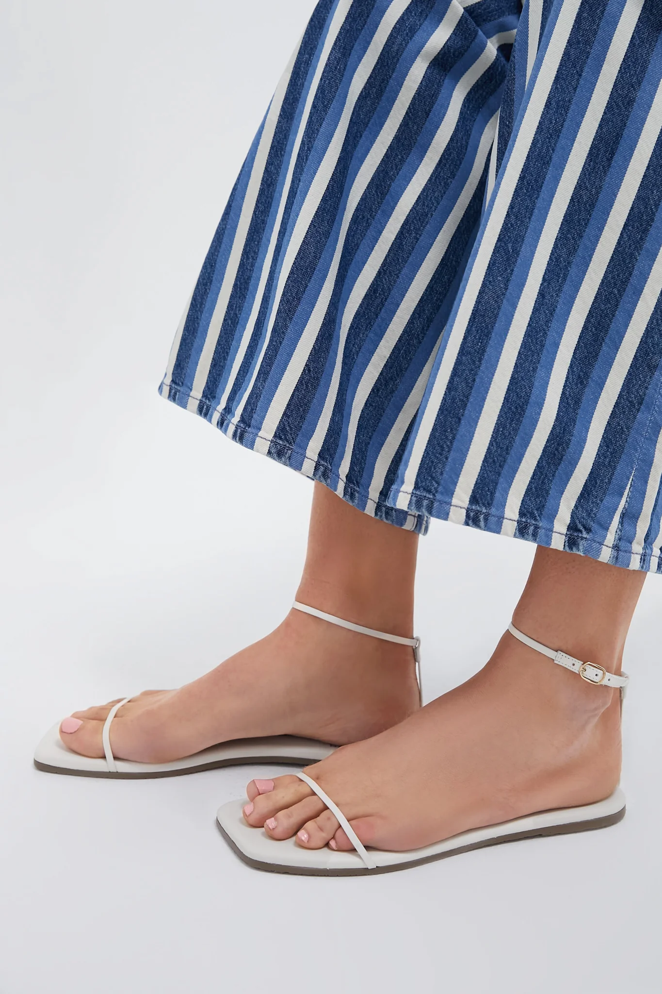 Cream Square Toe Twiggy Sandals - Image 3