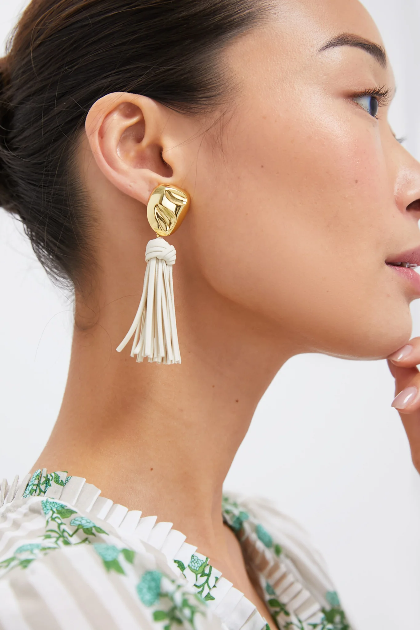 Cream Tassel Athena Earrings - Image 3