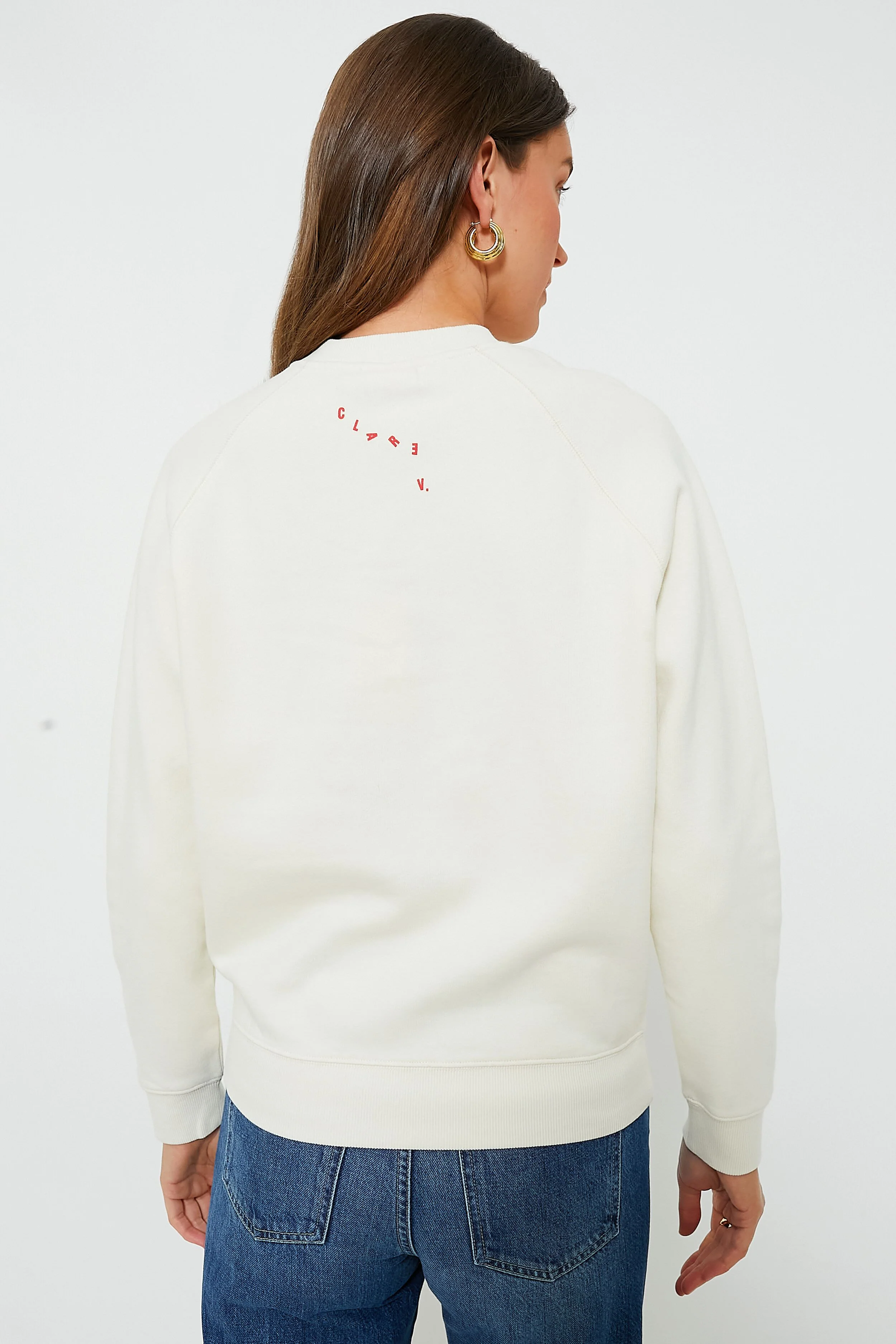 Cream with Bright Poppy Oui Sweatshirt - Image 4