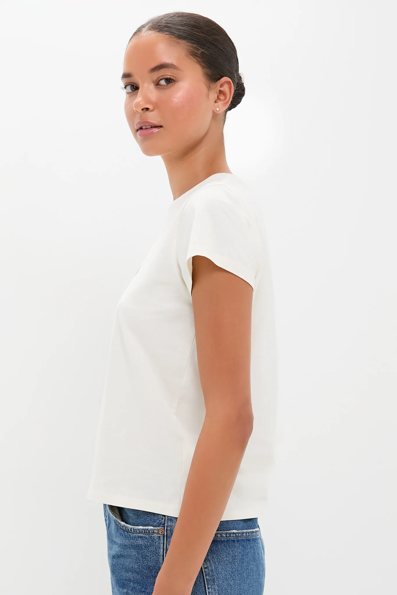 Cream with Multi C'est La Vie Classic Tee - Image 4