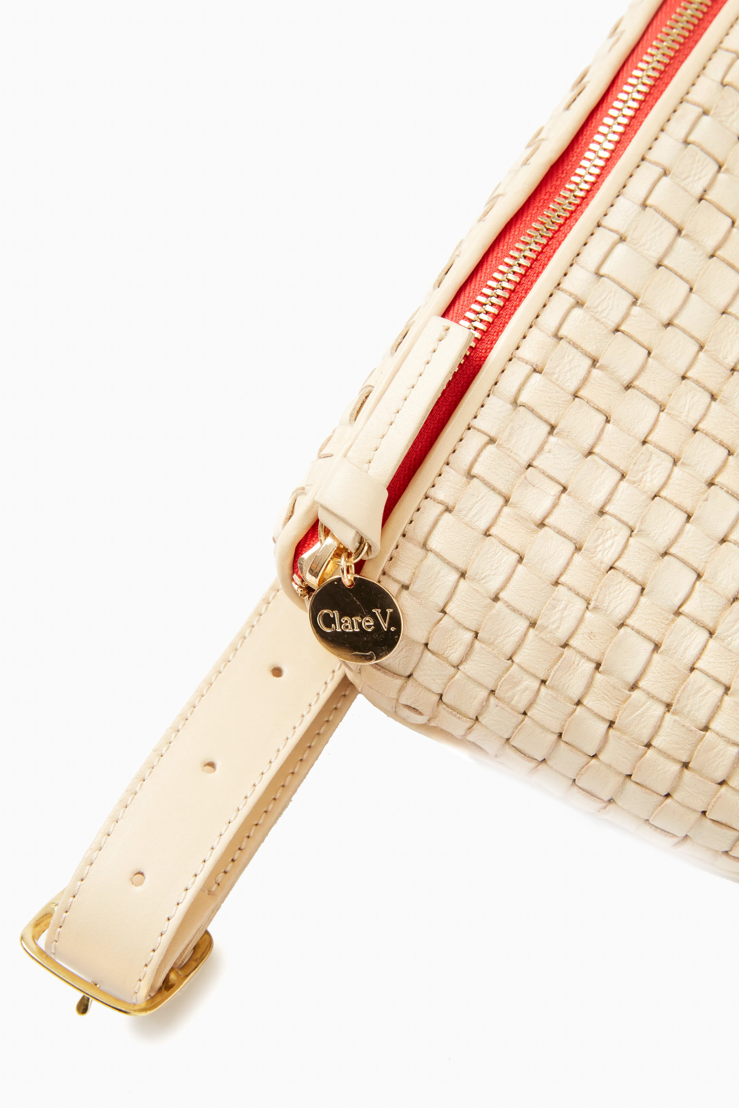 Cream Woven Checker Fanny Pack - Image 4