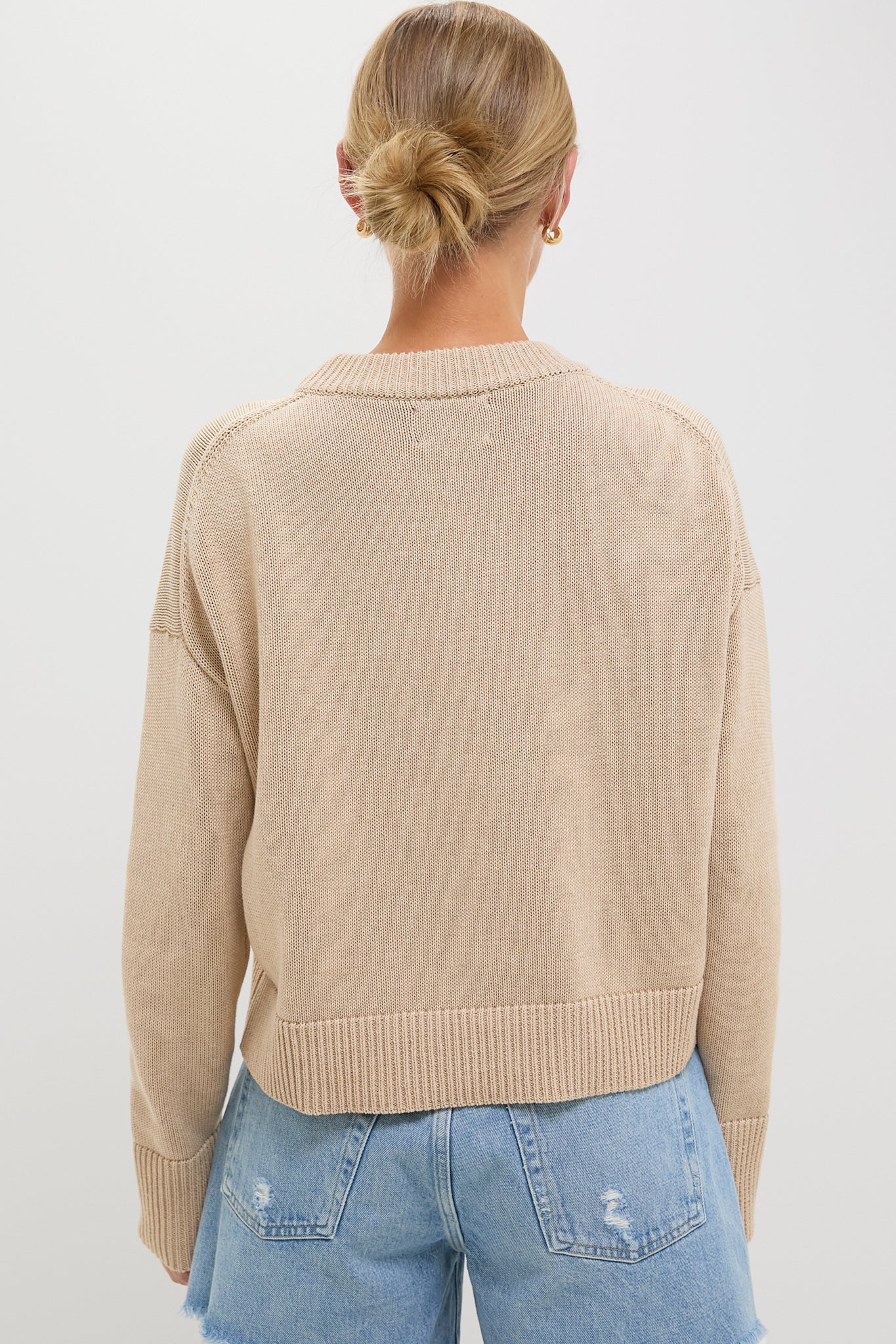 Cropped Beachwood Cotton Americana Sweater - Image 4