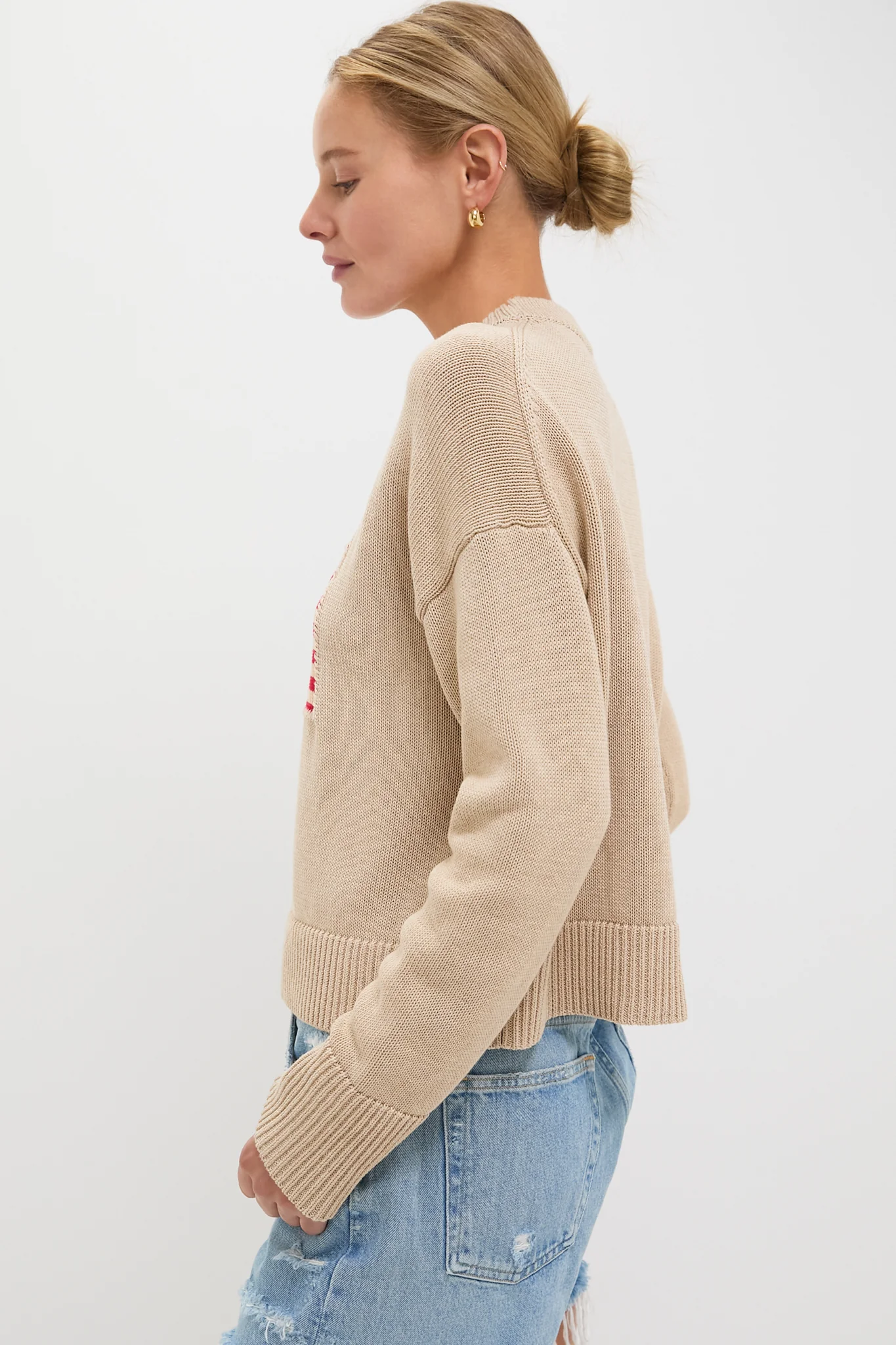 Cropped Beachwood Cotton Americana Sweater - Image 6
