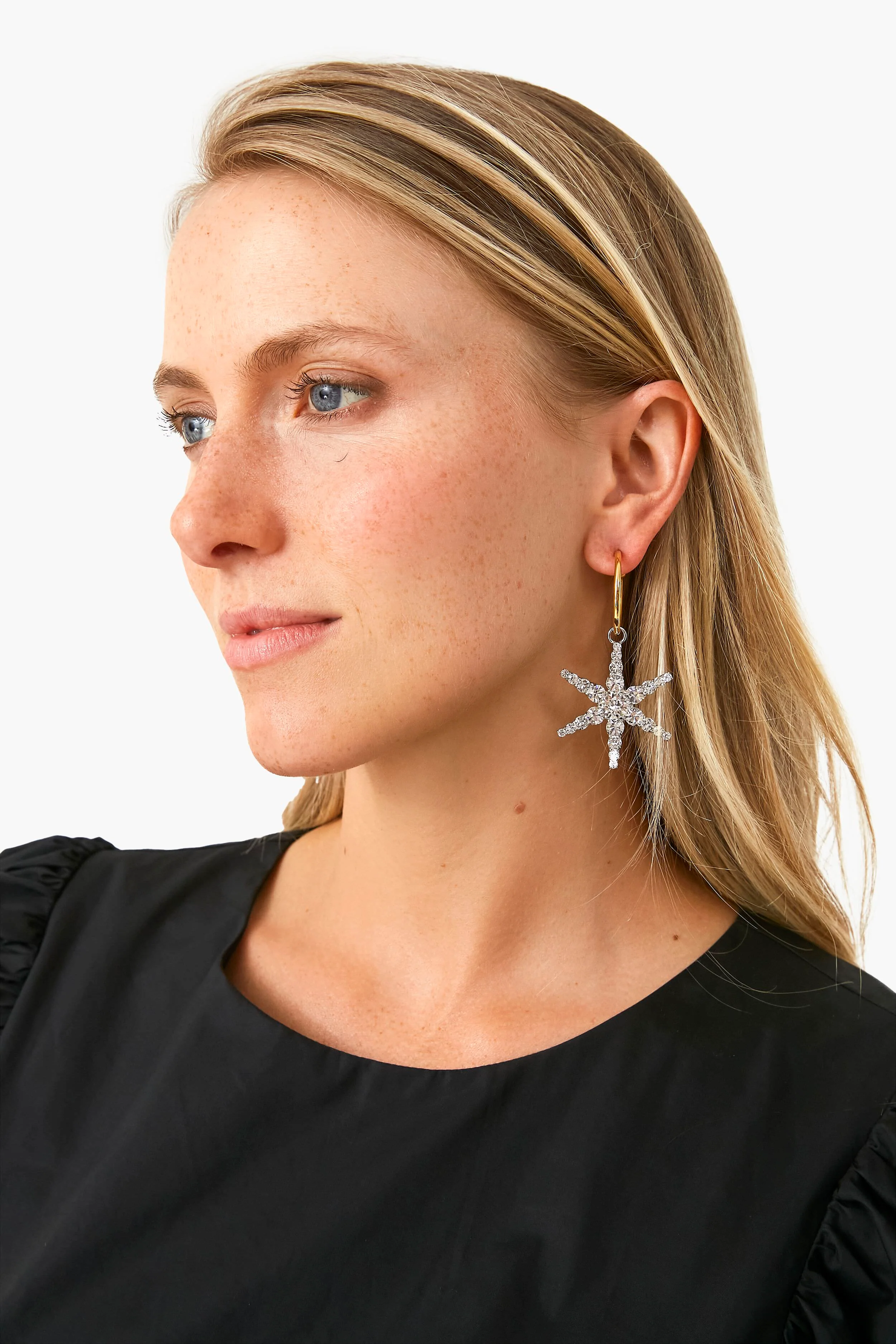 Crystal Ciel Hoop Earrings - Image 2