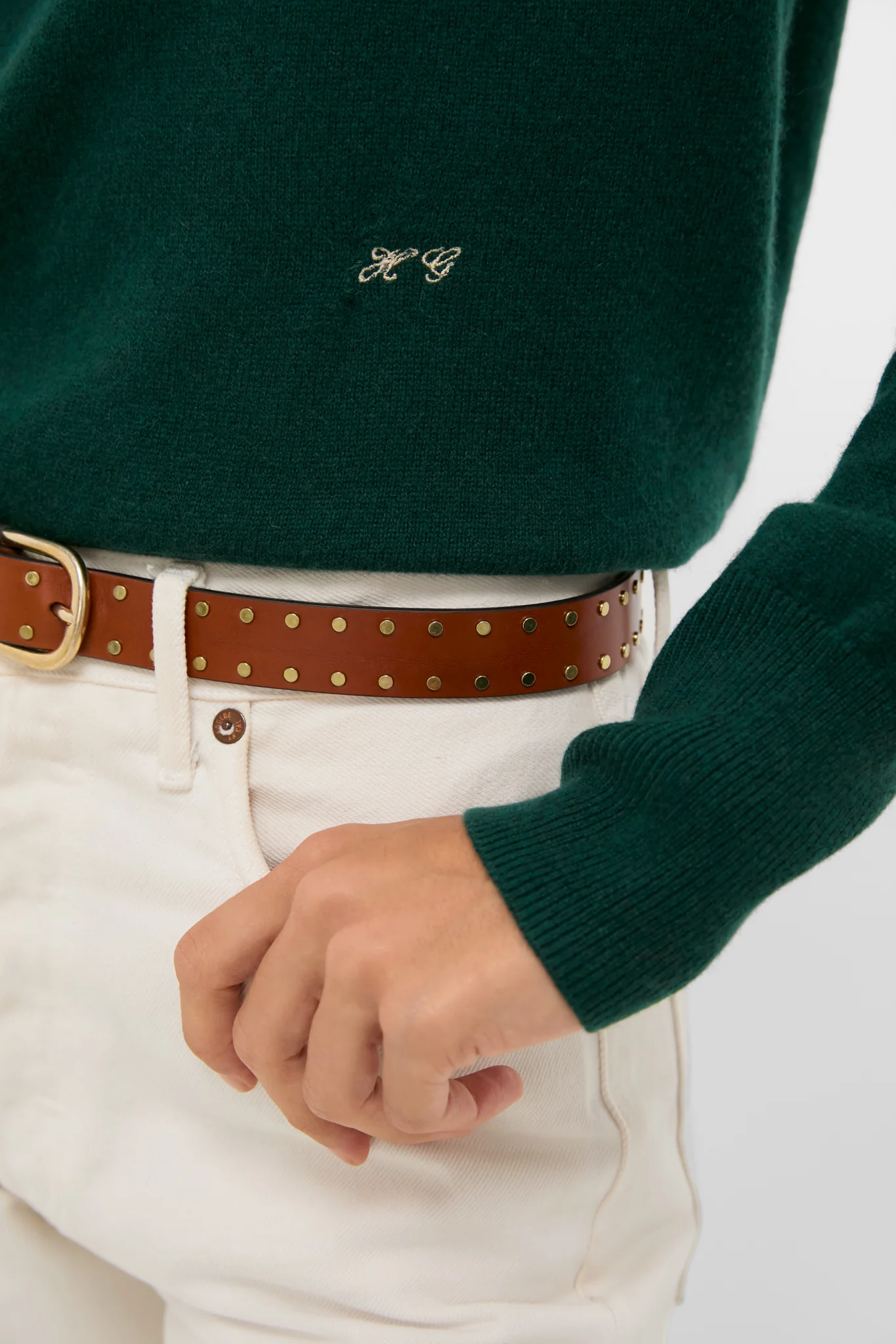 Estate Green Cashmere Turtleneck Sweater - Image 5