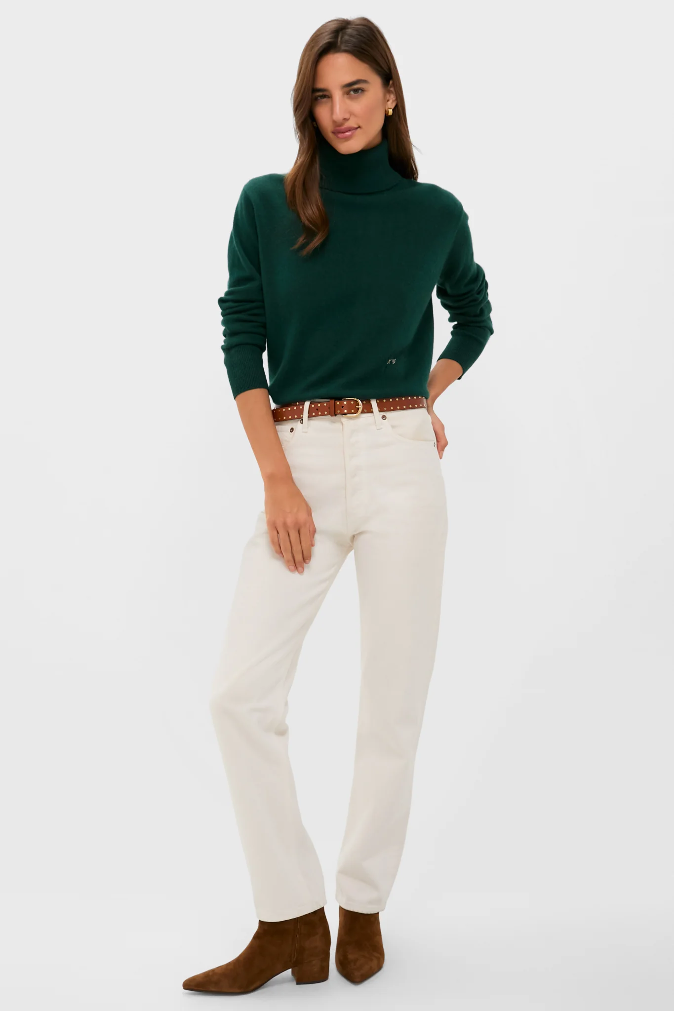 Estate Green Cashmere Turtleneck Sweater - Image 6