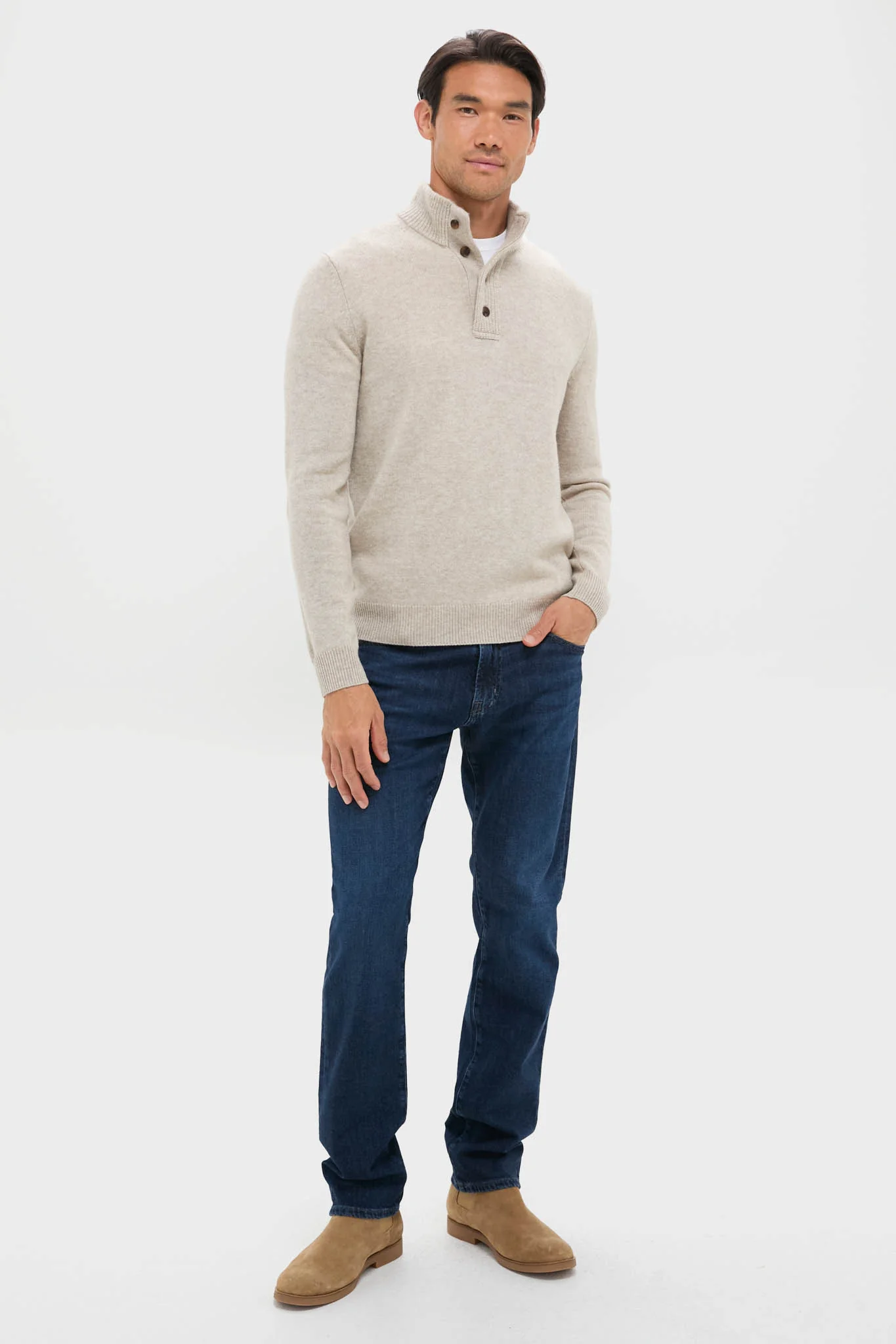 Oat Cashmere Wool Button-Up - Image 2