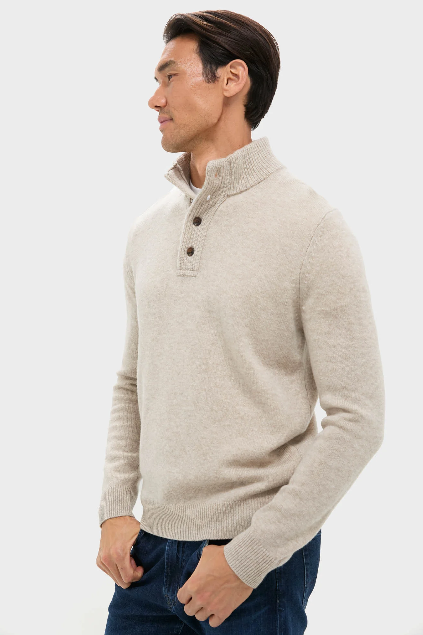 Oat Cashmere Wool Button-Up - Image 3