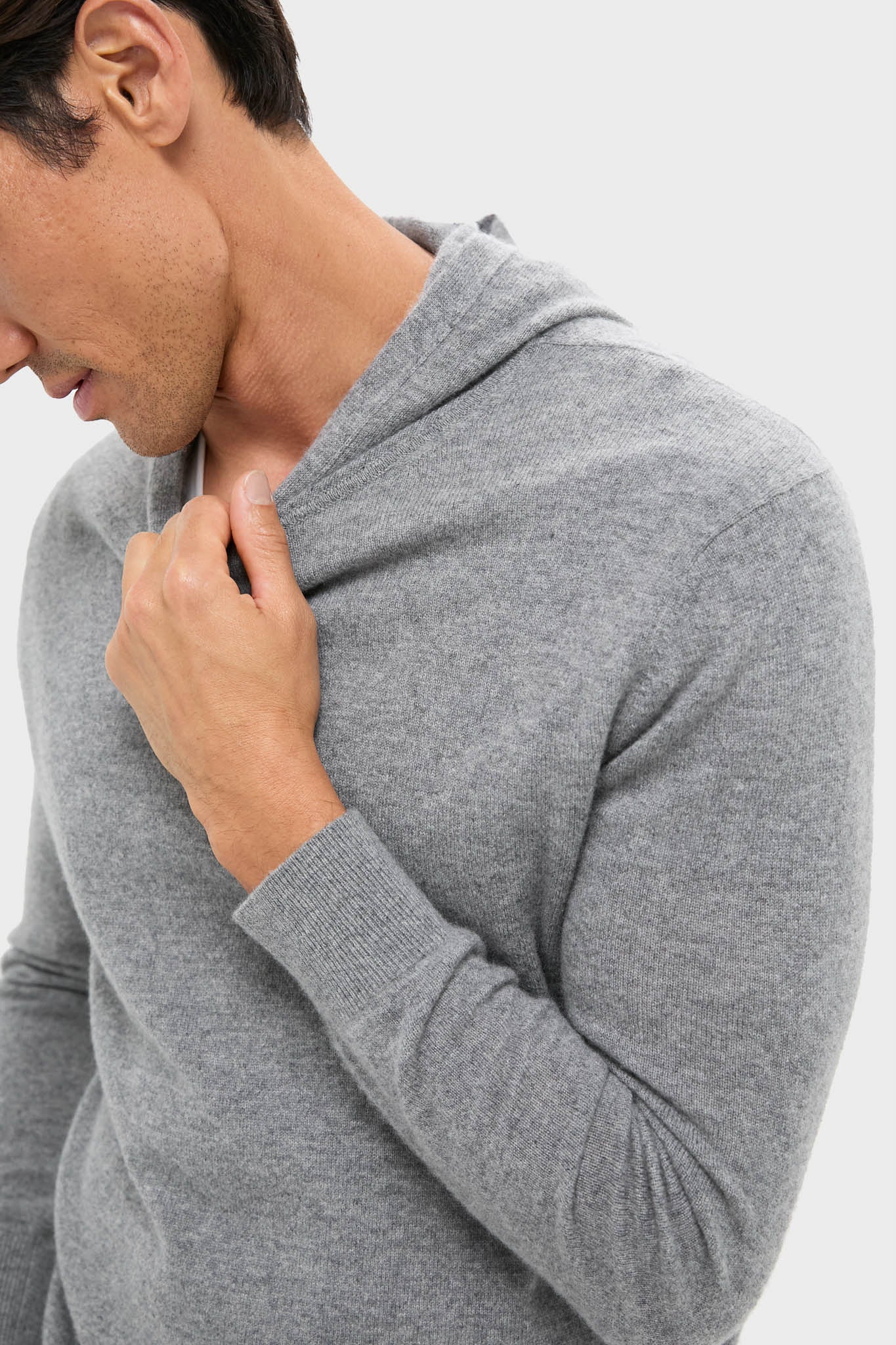 Gray Cashmere Hoodie - Image 5