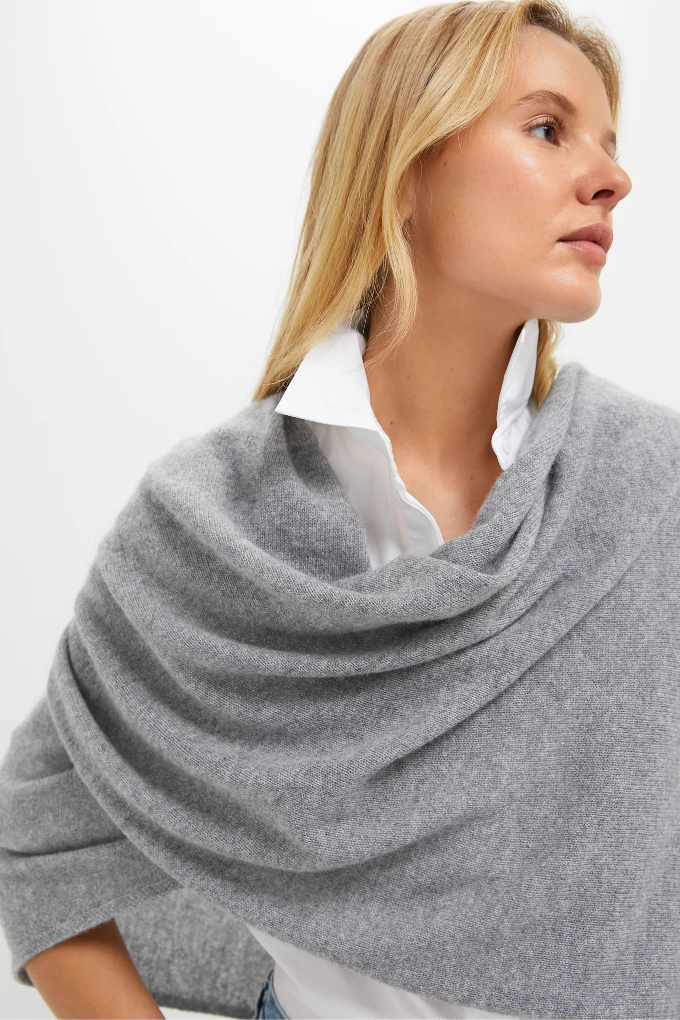 Shadow Gray Cashmere Blanket Scarf - Image 3