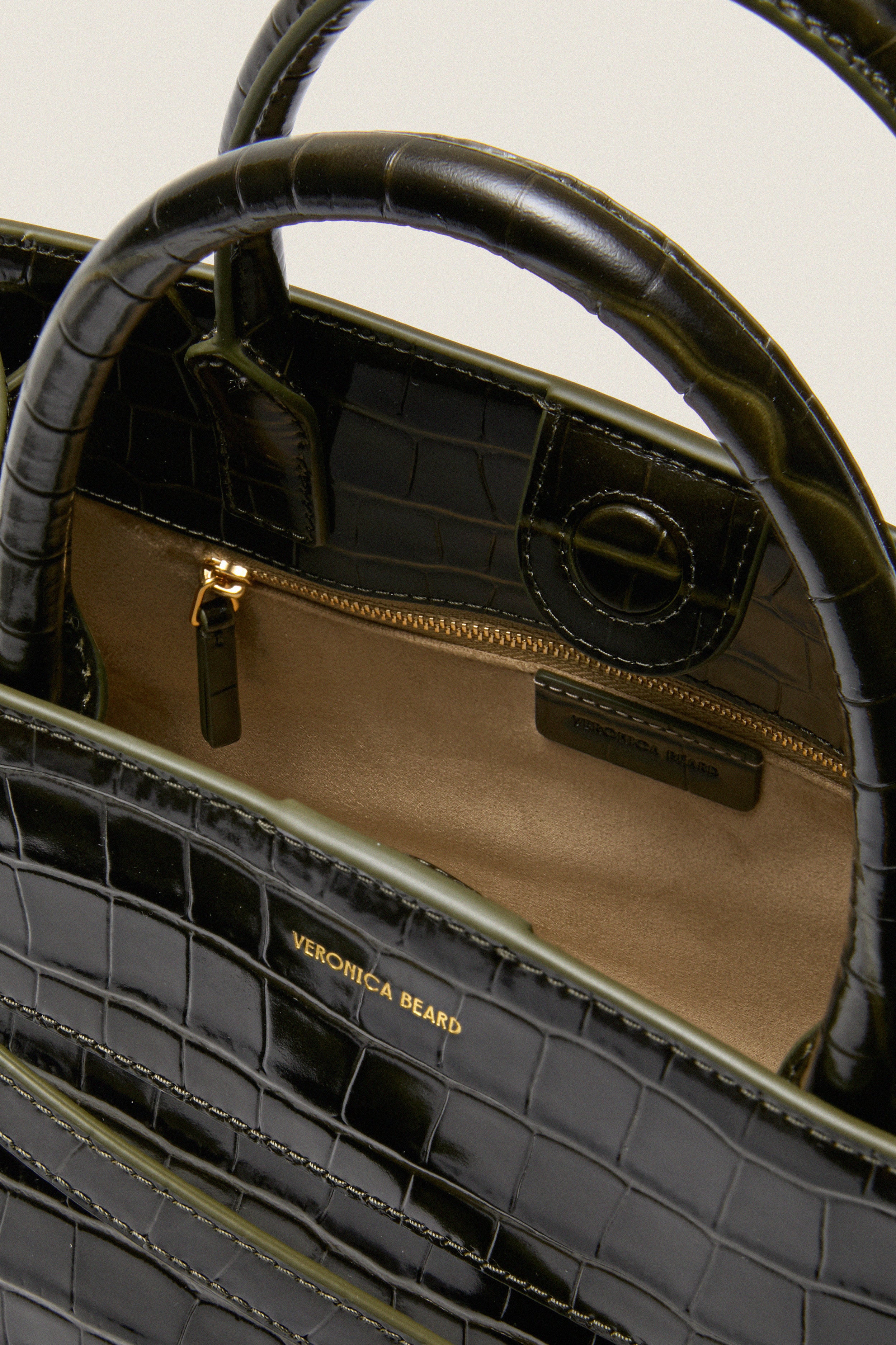 Cypress Croc Embossed Veronica Beard Dash Bag - Image 5