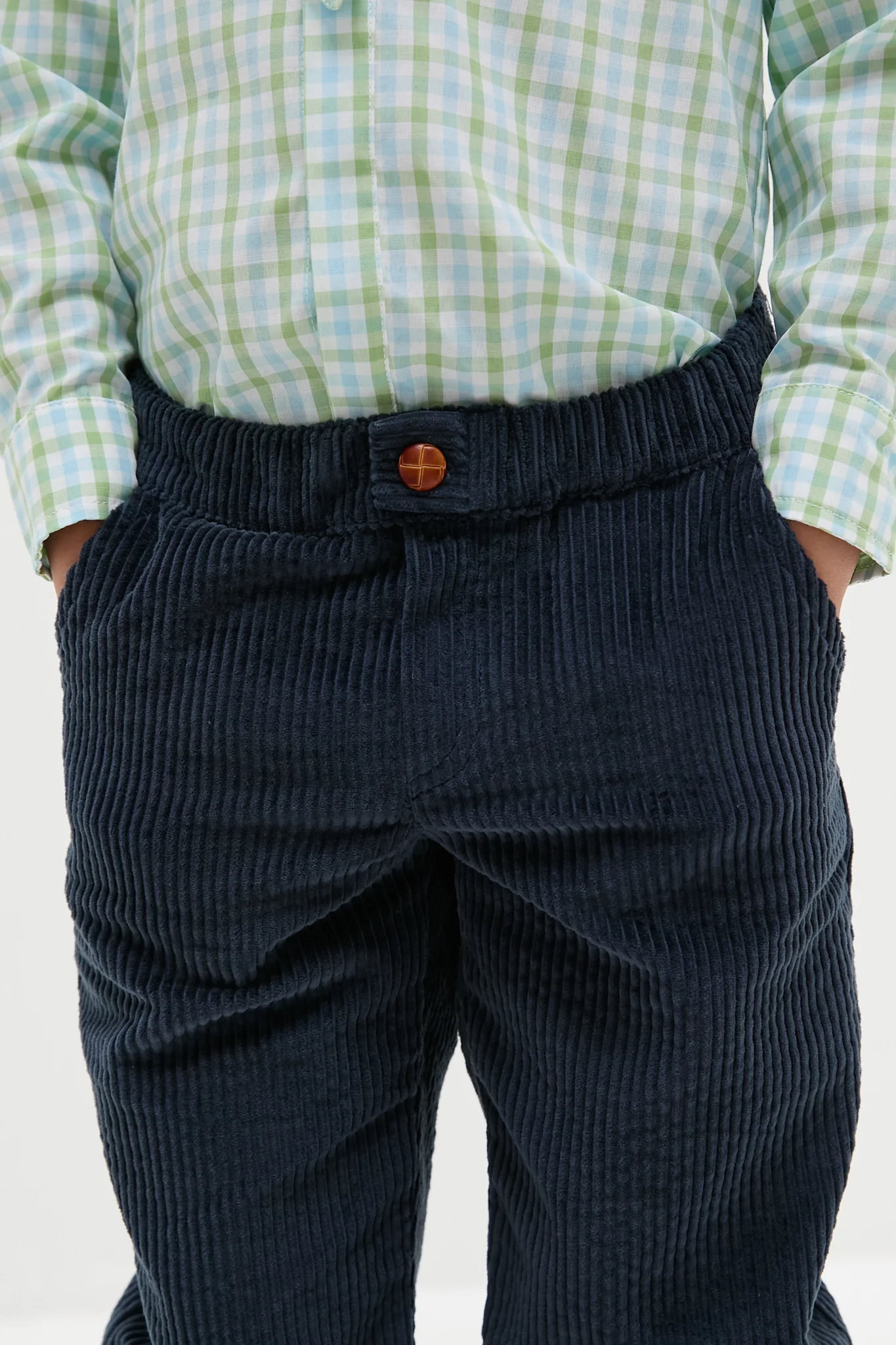 Dark Blue Benito Corduroy Boy Trousers - Image 4