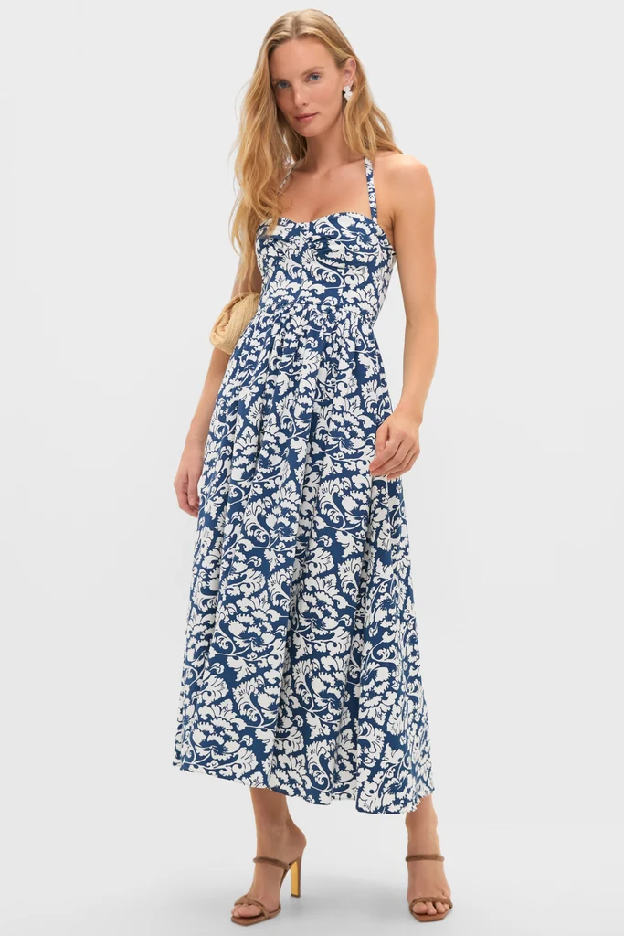 Dark Blue Johanna Midi Dress - Image 2