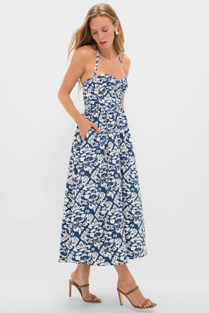 Dark Blue Johanna Midi Dress - Image 3