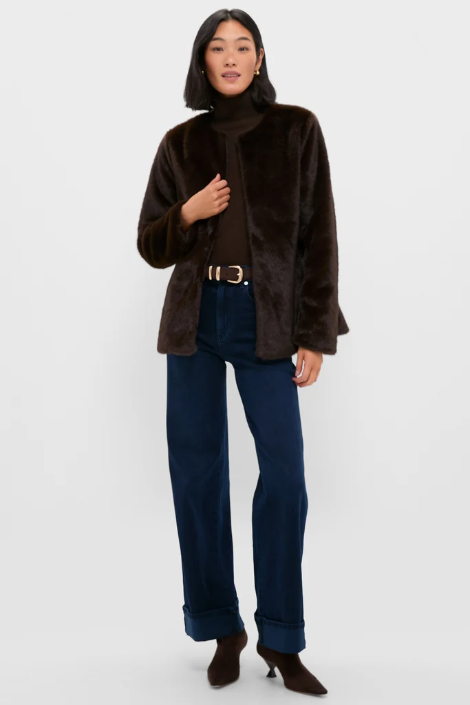 Dark Brown Cassidy Faux Fur Jacket - Image 6