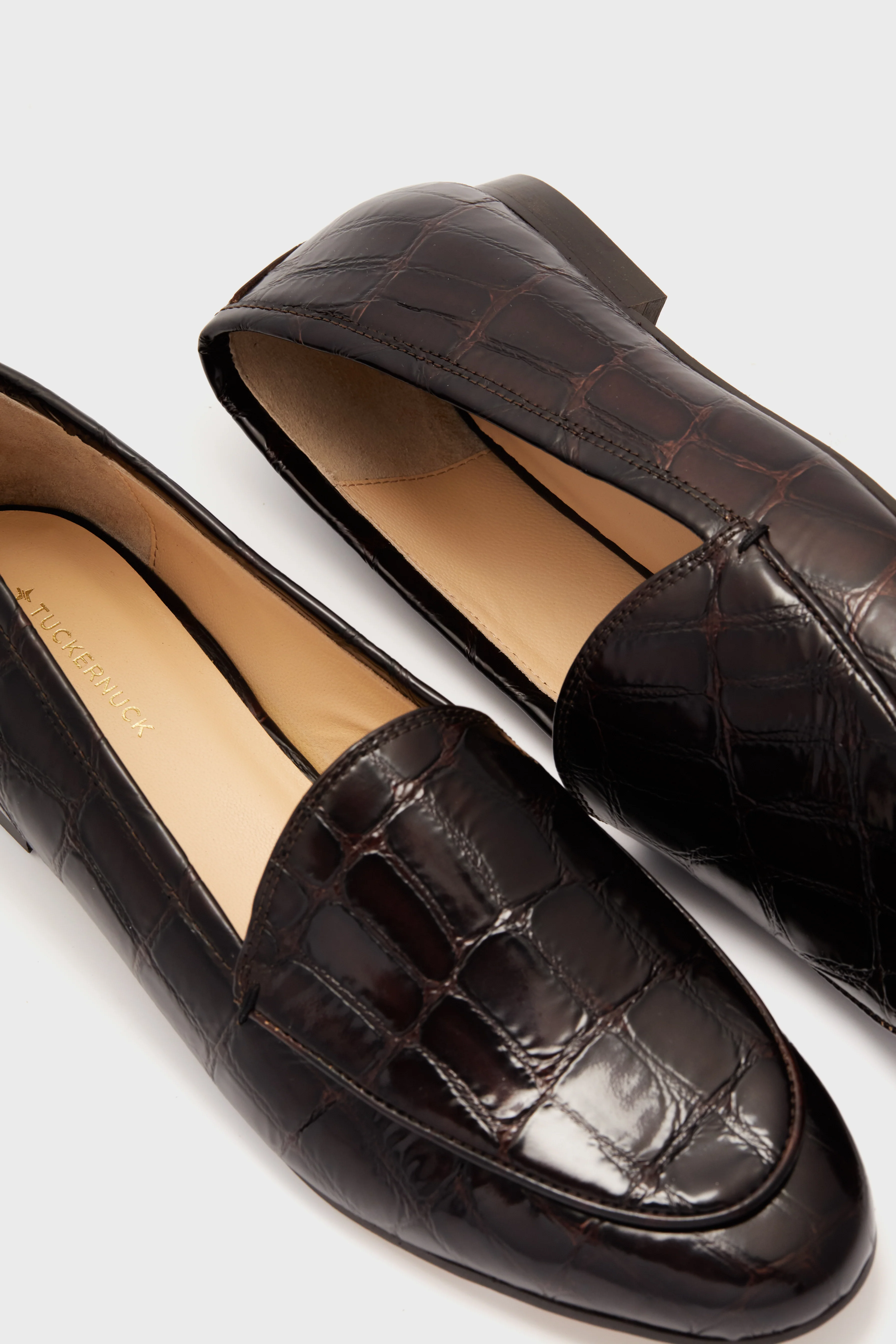 Dark Brown Croc Rowan Loafers - Image 4