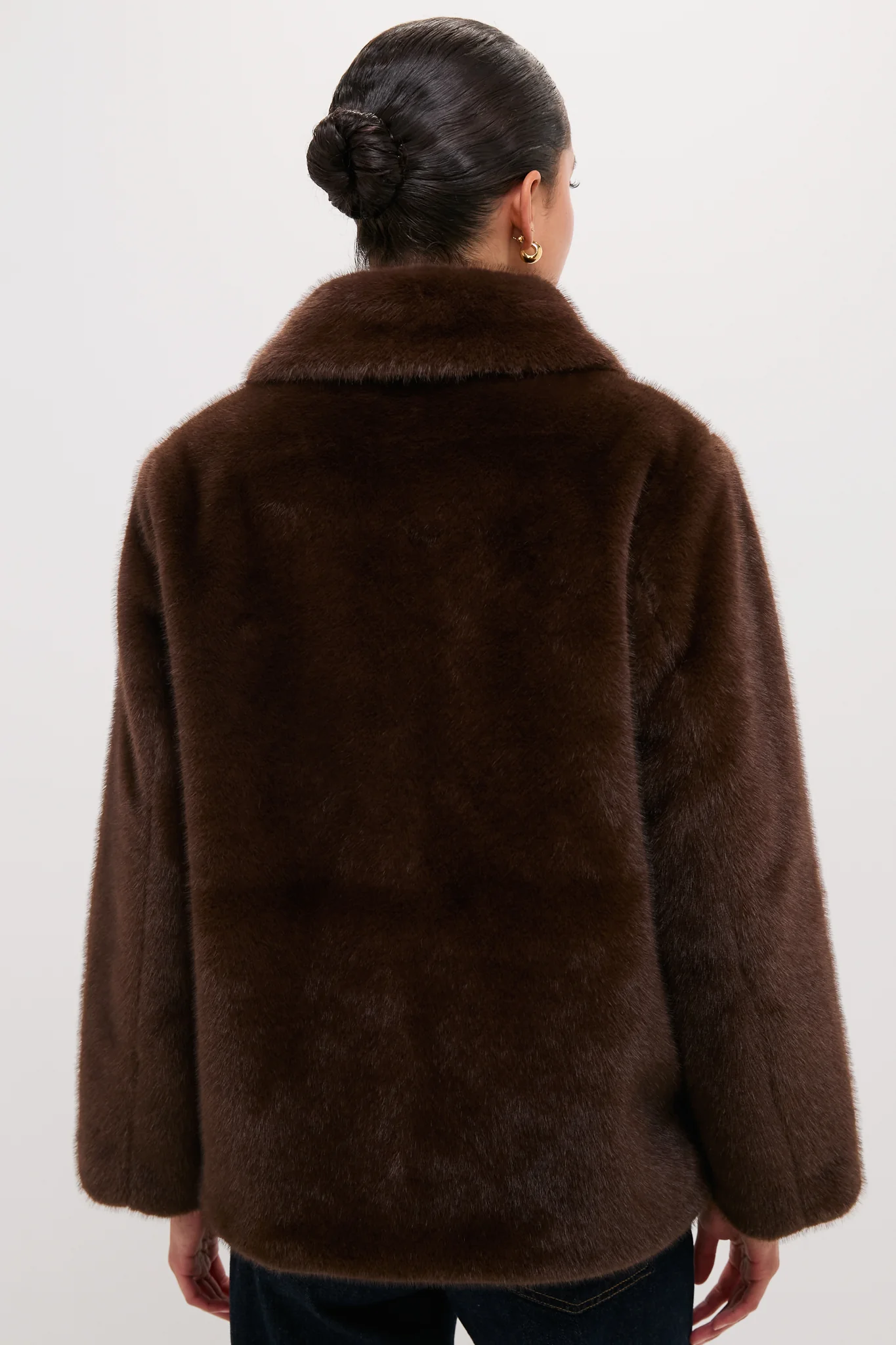 Dark Brown Faux Fur Brooke Cardigan - Image 4