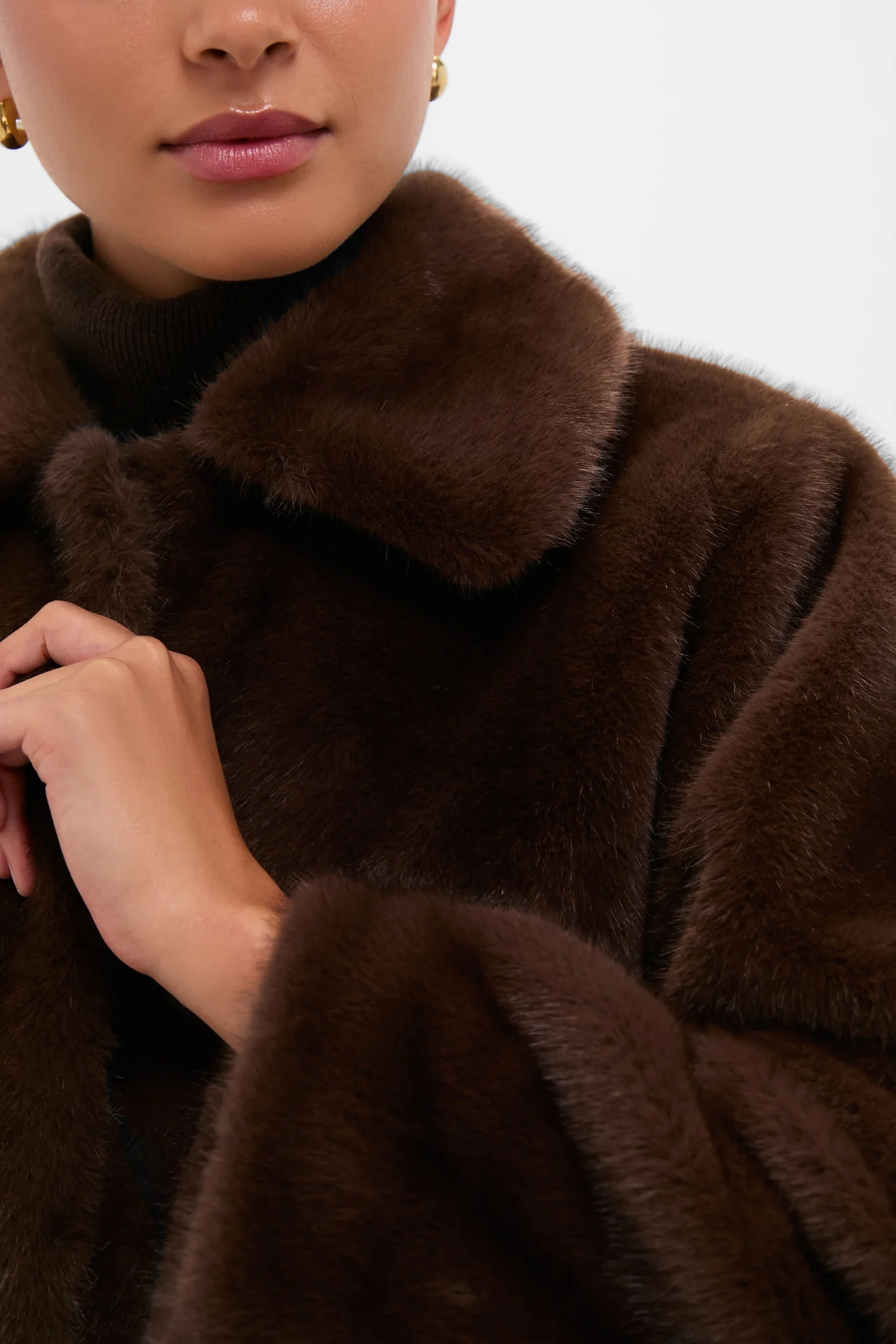 Dark Brown Faux Fur Brooke Cardigan - Image 5