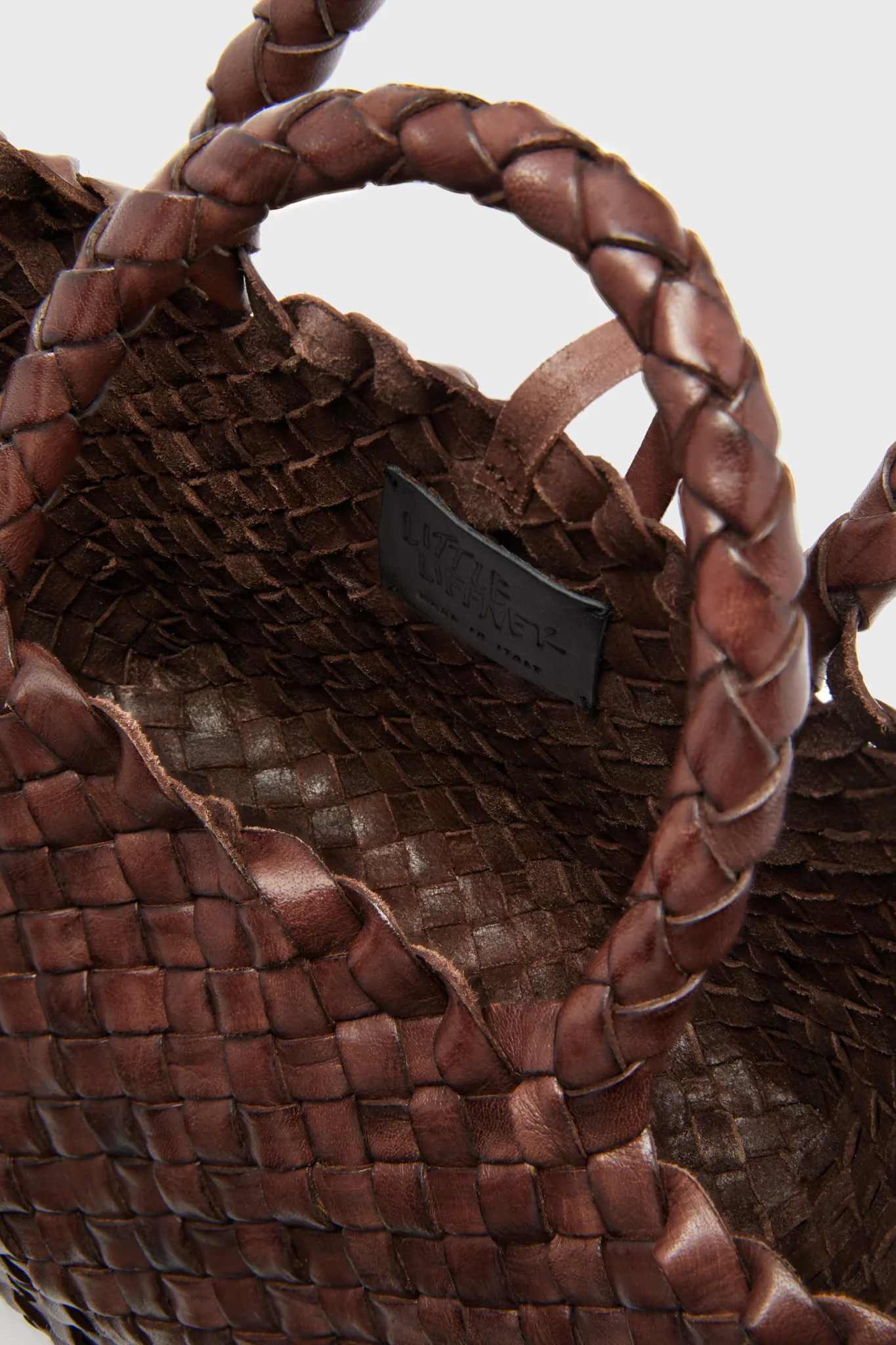 Dark Brown Leather Mini Basket - Image 3