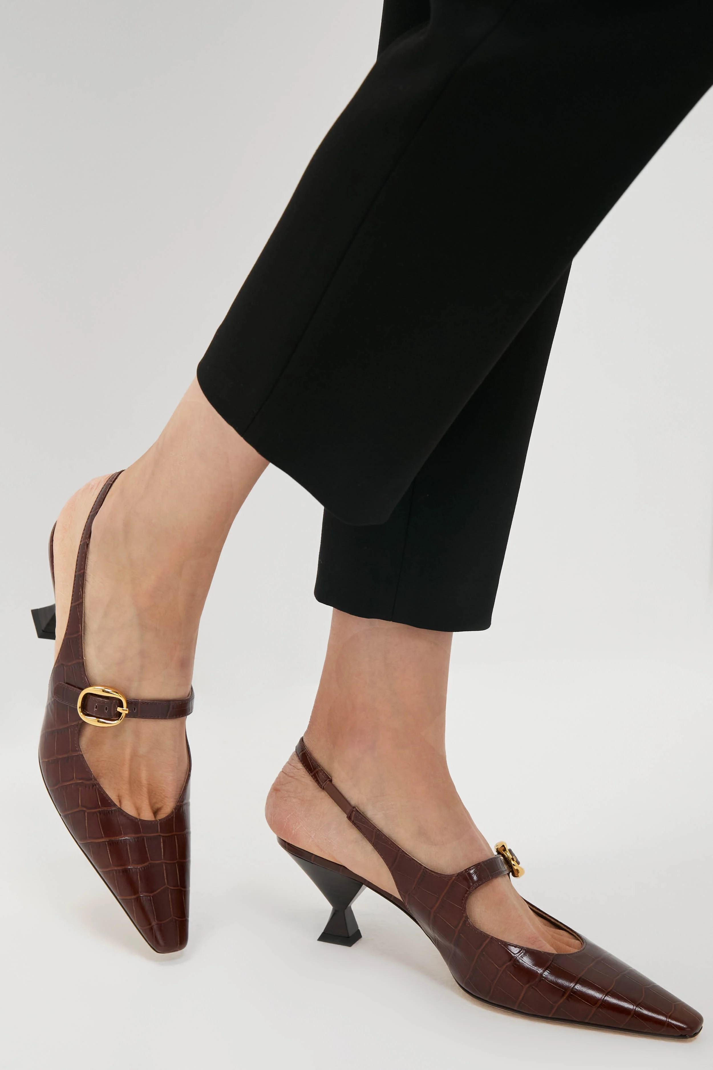 Dark Brown Natalia Sling Back Heels - Image 2