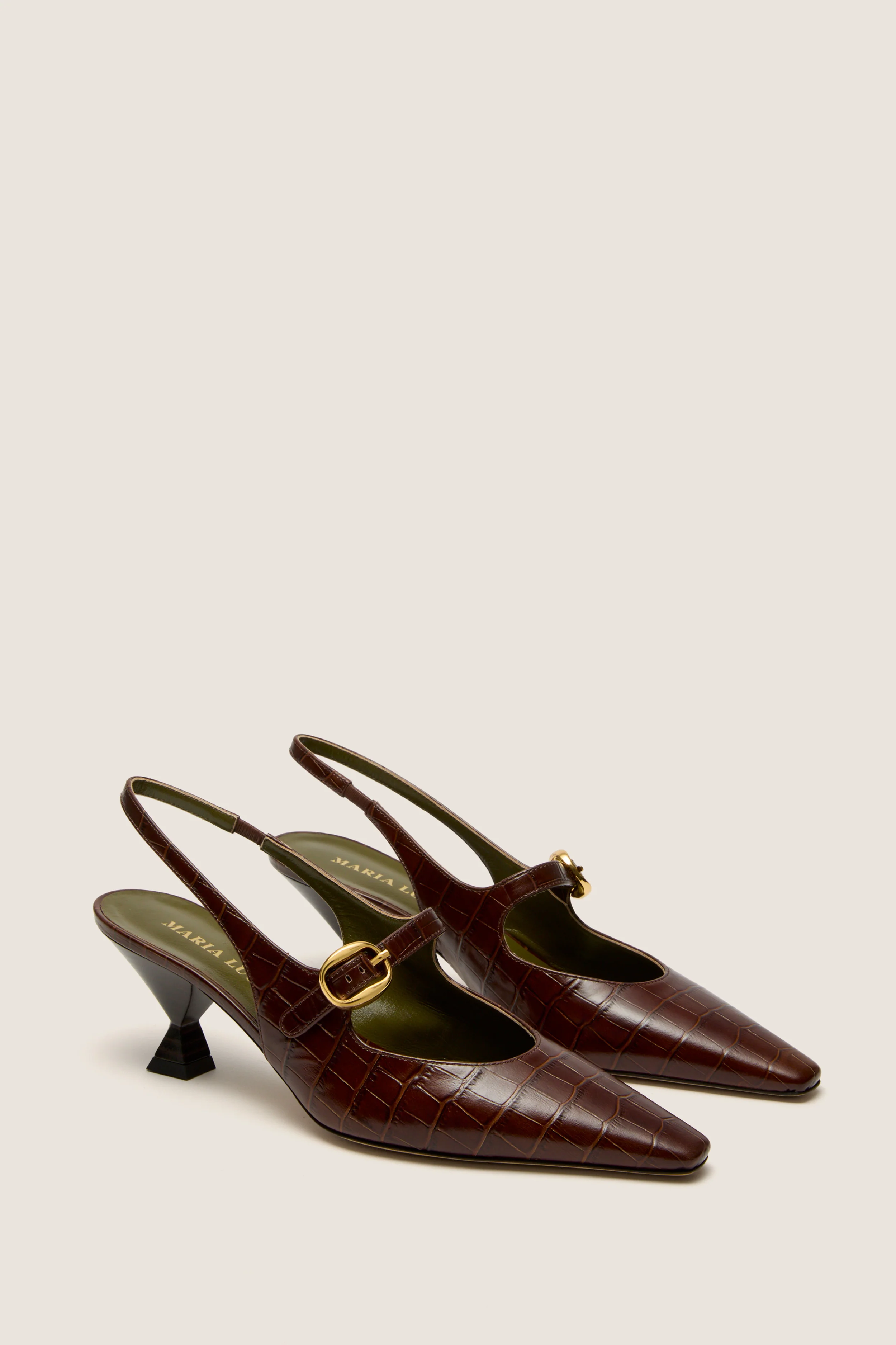 Dark Brown Natalia Sling Back Heels - Image 3