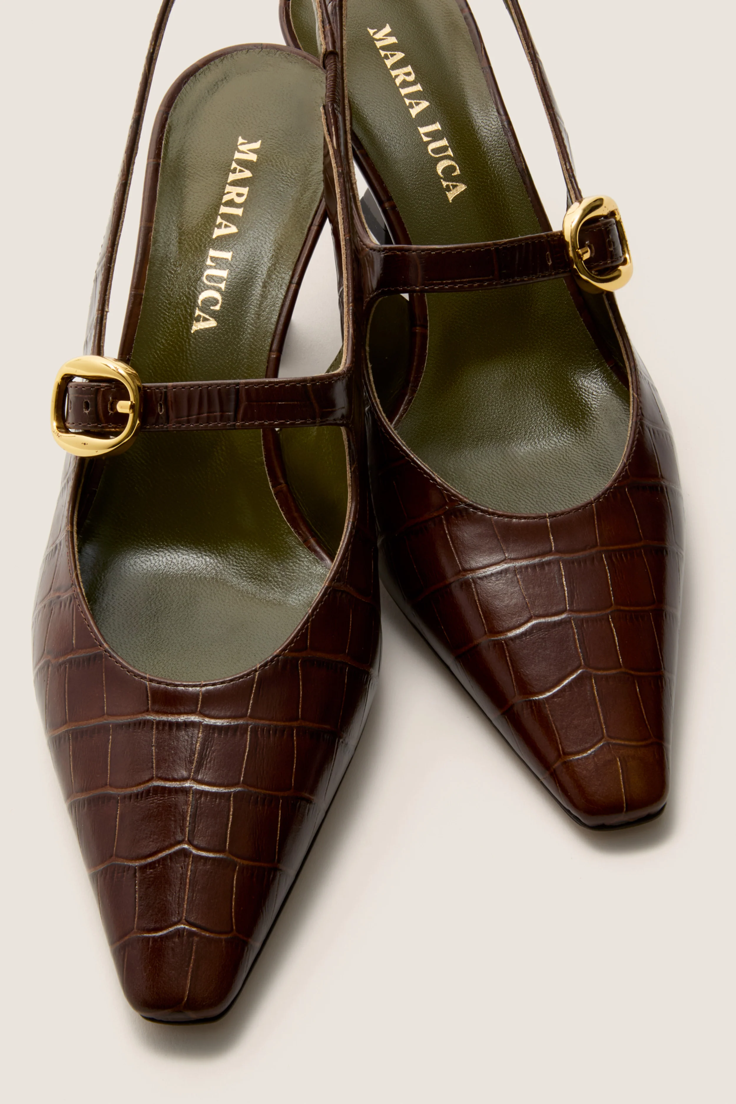 Dark Brown Natalia Sling Back Heels - Image 5