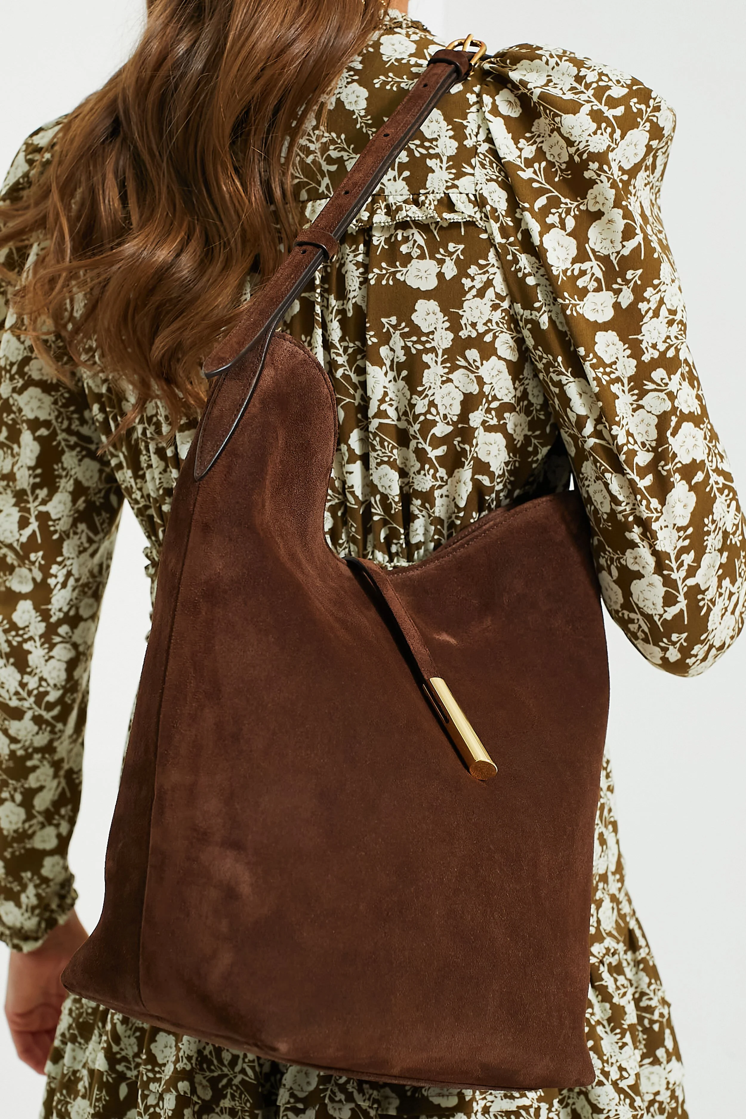 Dark Brown Suede Penne Bucket - Image 3