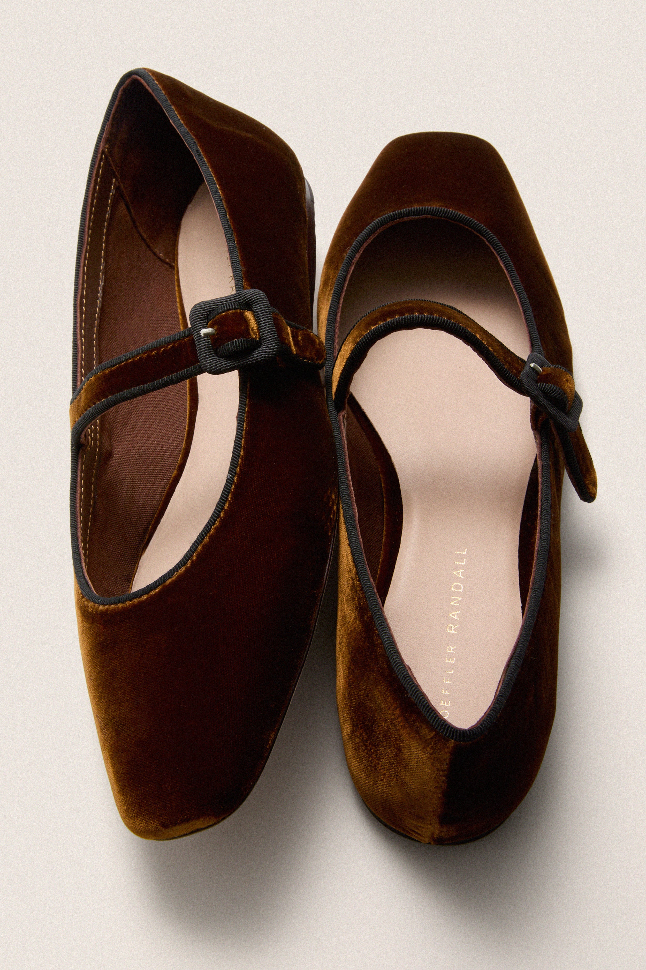 Dark Brown Velvet Ginger Mary Janes - Image 4