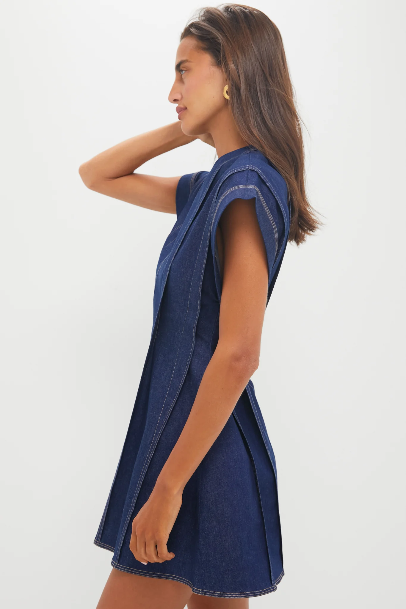 Dark Denim Blue Focul Dress - Image 3