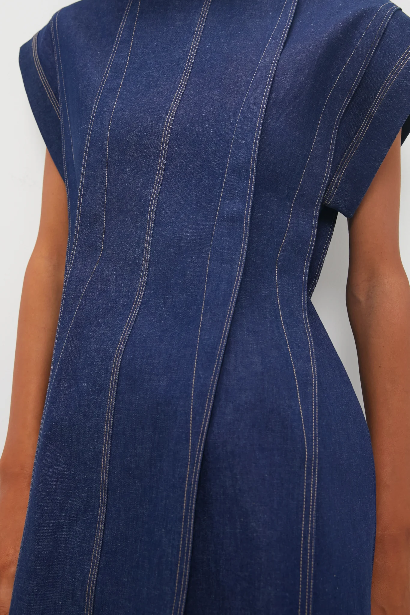 Dark Denim Blue Focul Dress - Image 5