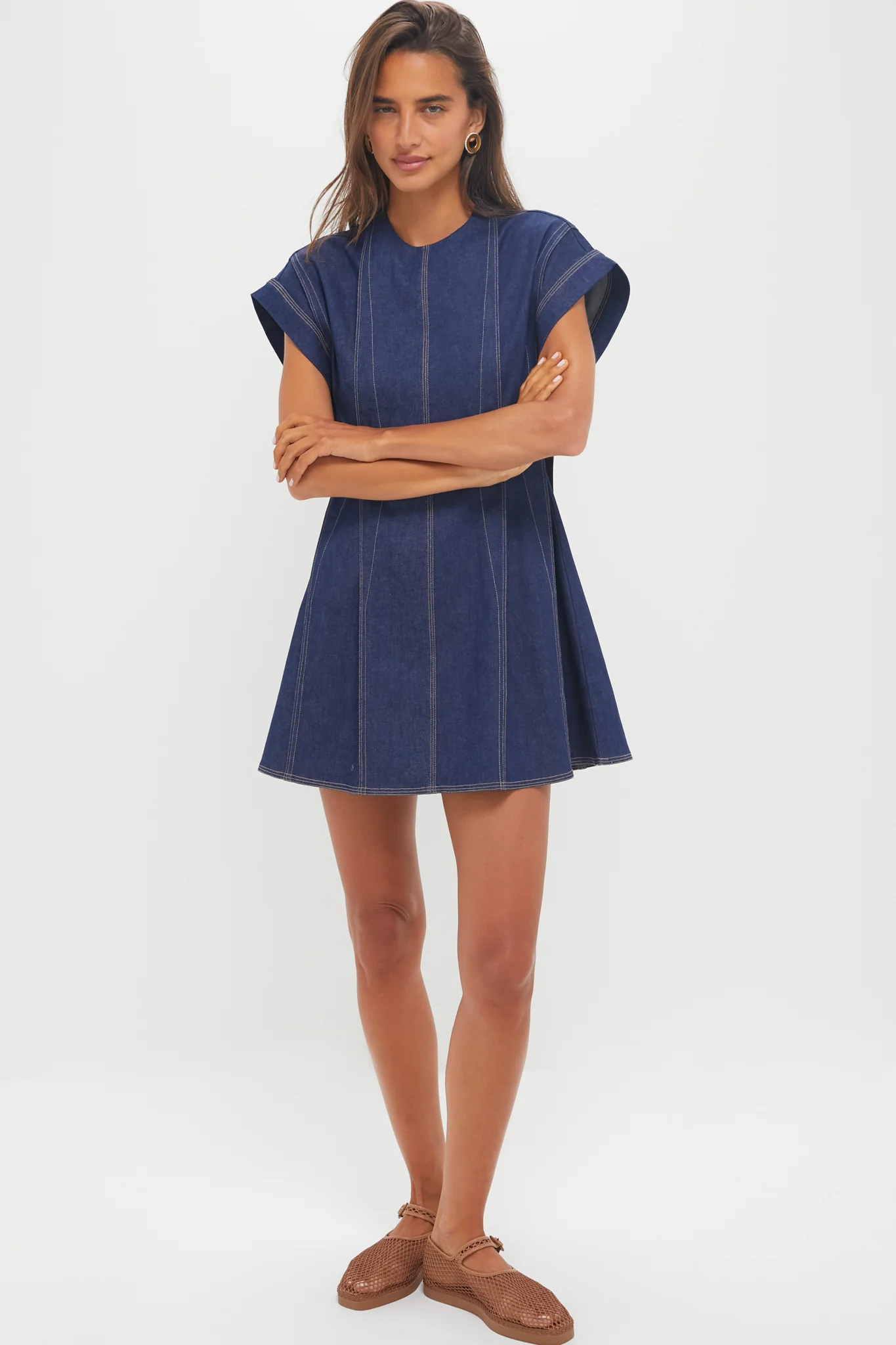 Dark Denim Blue Focul Dress - Image 6