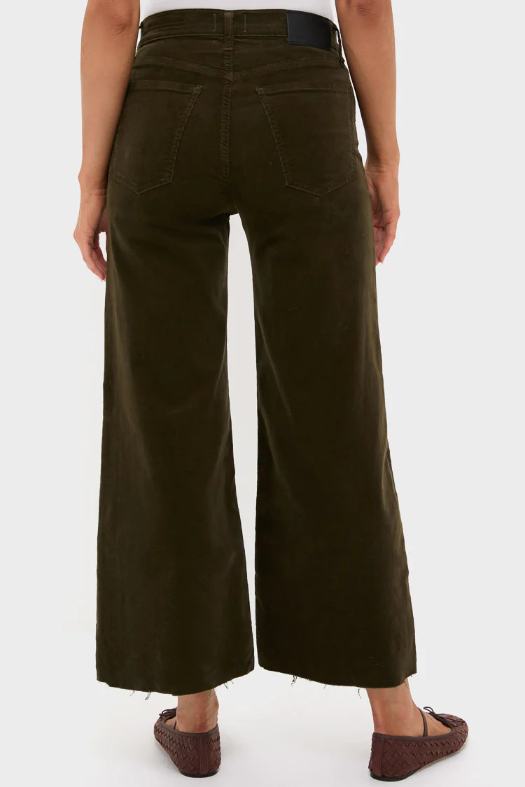 Dark Green Corduroy Lyra Wide Leg Crop - Image 4
