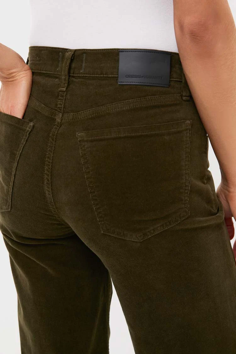 Dark Green Corduroy Lyra Wide Leg Crop - Image 5